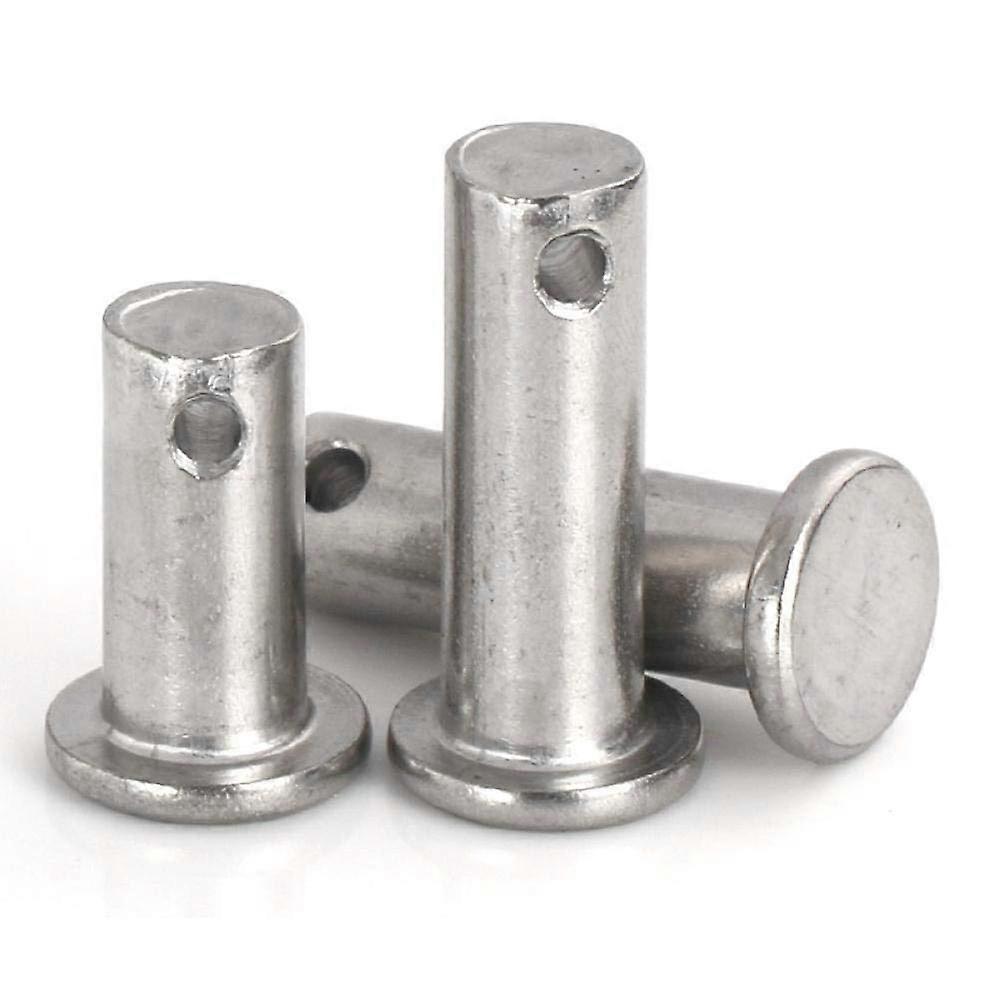Stainless Steel M8 304 Flat Head Cylinder Pin with Hole, Positioning Pin 8x30mm, Pack of 10 for Precision Alignment