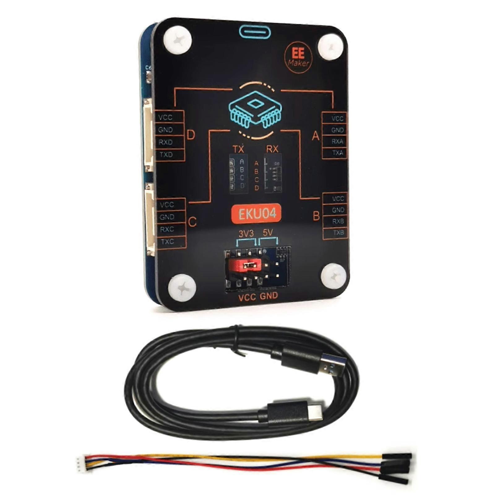 מהירות מהירה TTL ממיר מודולים 4 ערוץ טורי יציאה 6Mbps קצב העברה 3.3V 5V מתחים ניתנים להחלפה צבעוני