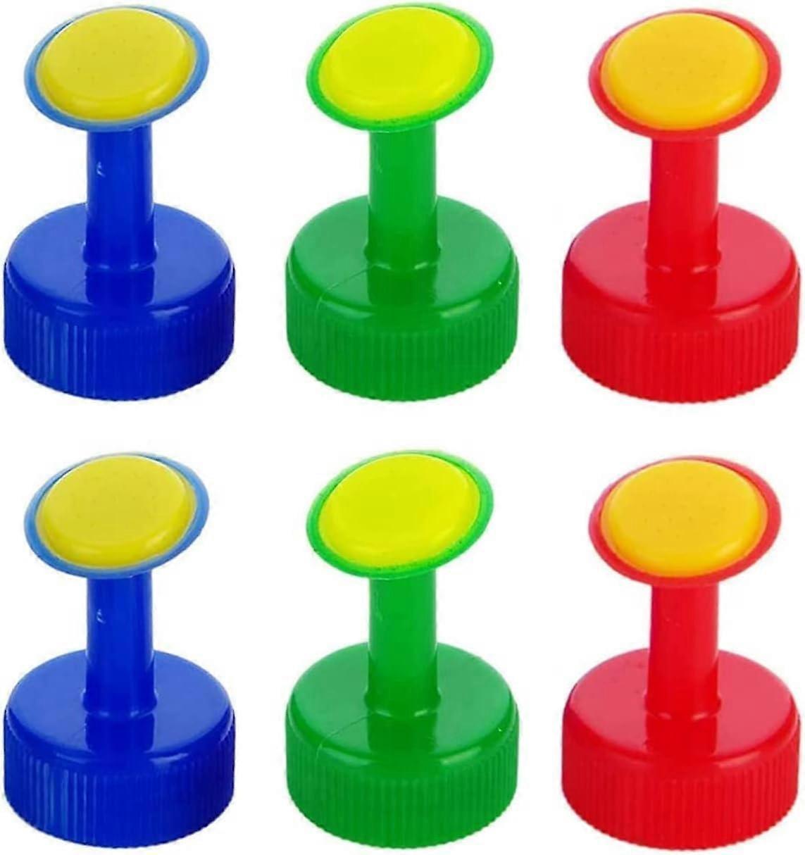 Plastic Watering Containers for Bottles, Pack of 6 Multi-Colour 30mm, Ideal for Balcony Garden Watering