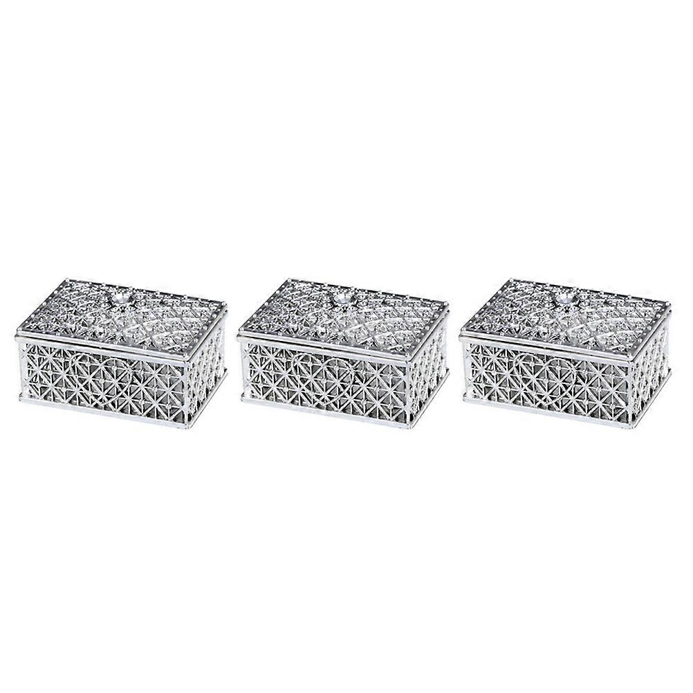 Silver Plastic Candy Storage Boxes for Wedding Parties and Home Use 12pcs Square Containers