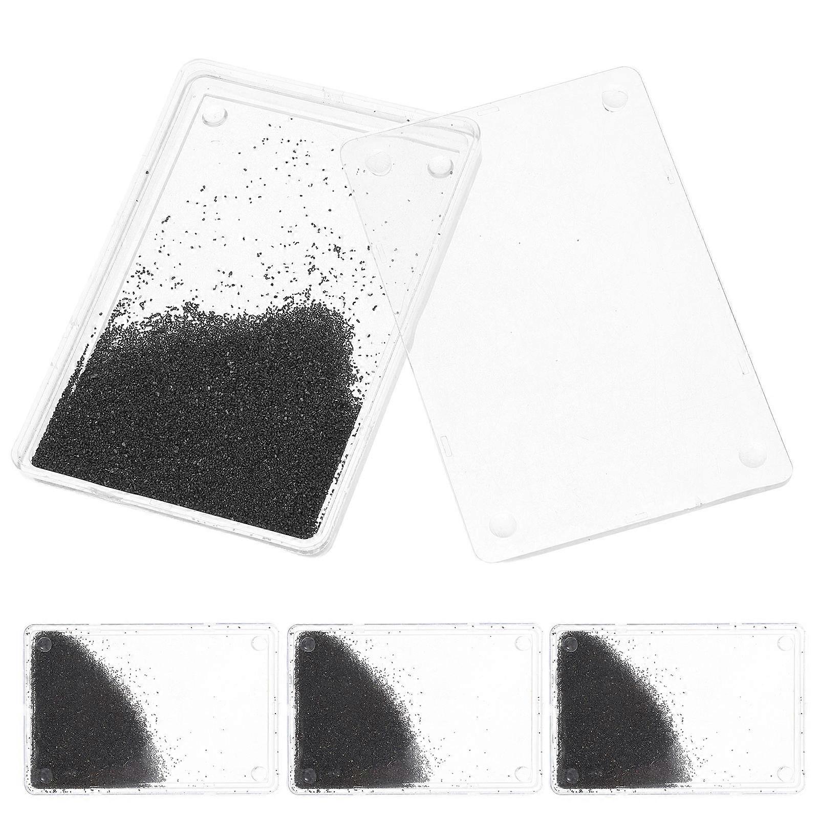 Science Teaching Instrument Magnetic Iron Powder Box Physics Experiment Teaching Students Rectangular Shape 9.00X6.00X0.80CM 4Pcs