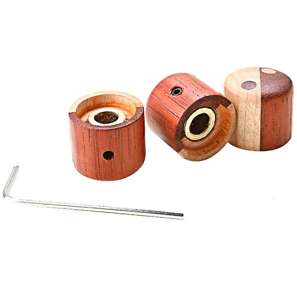 3pcs Wooden Guitar Knob Replacement for Electric Guitars Volume Control Knobs with Comfortable Slip Design, Easy Installation