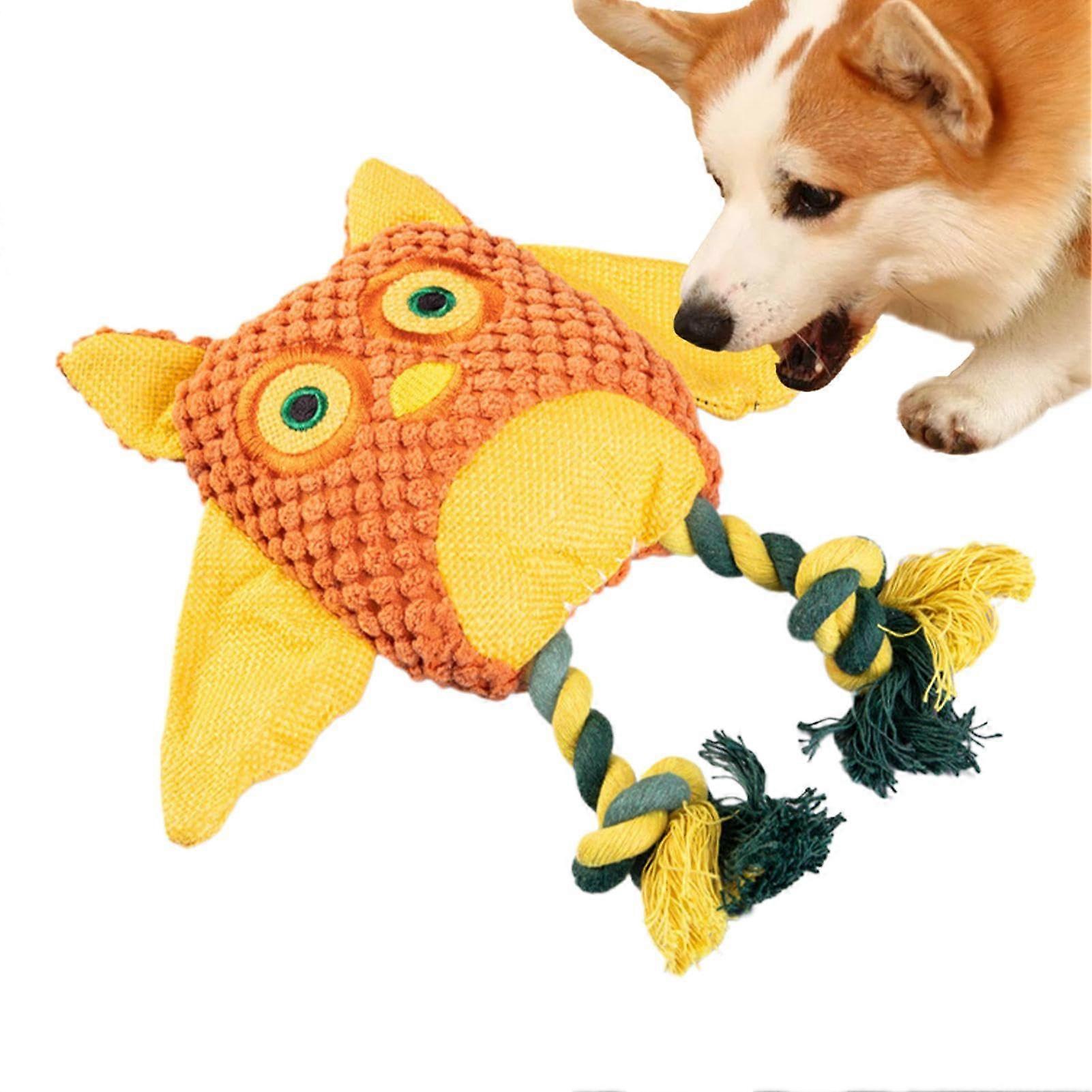 Owl-Filled Dog Toy for Aggressive Chewers, Squeaky Interactive Puppy Toy, Durable Chew Device for Large Breeds