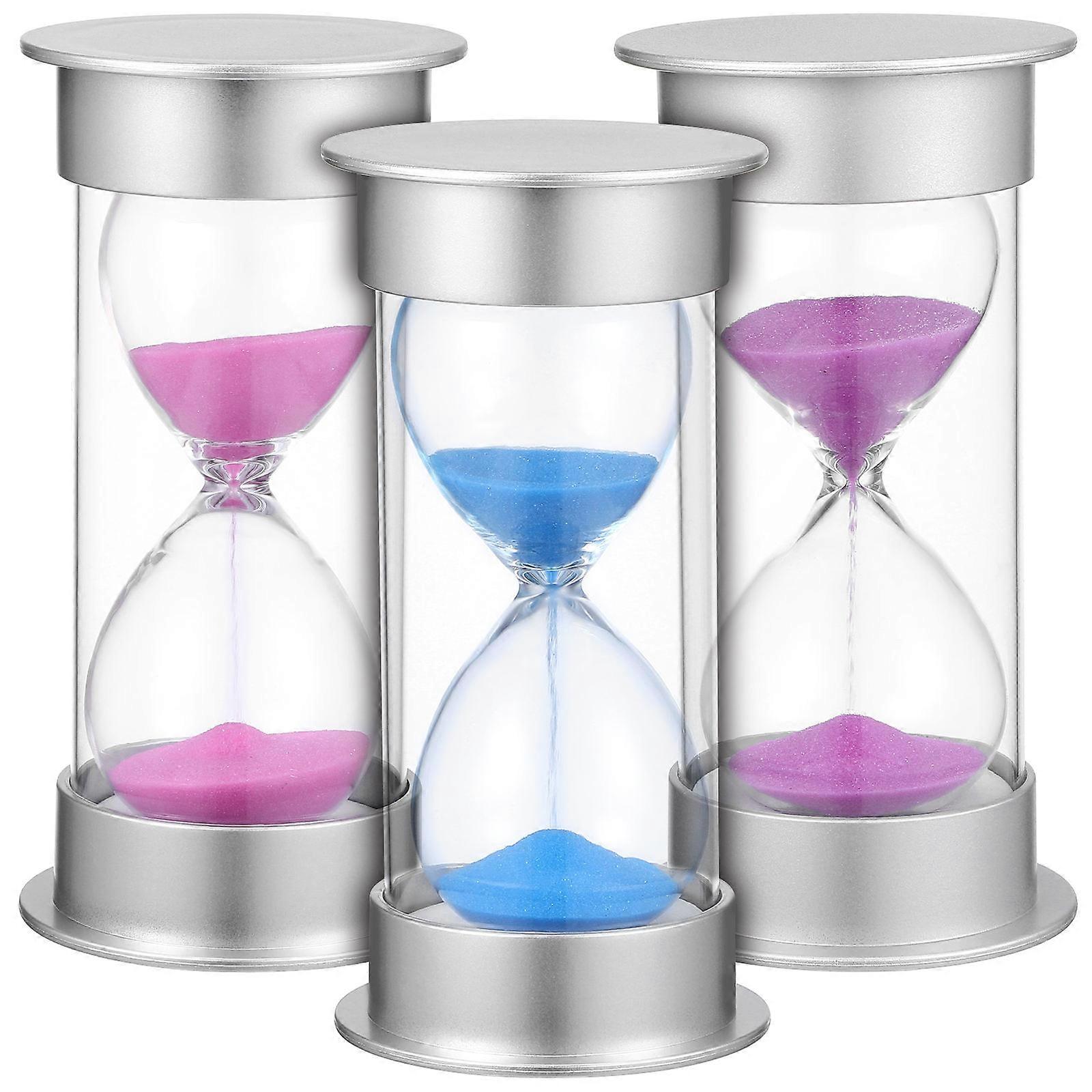 Sand Timer Hourglass Decorative Timing For Games Classroom Home Office Blue Sand 3 Pcs