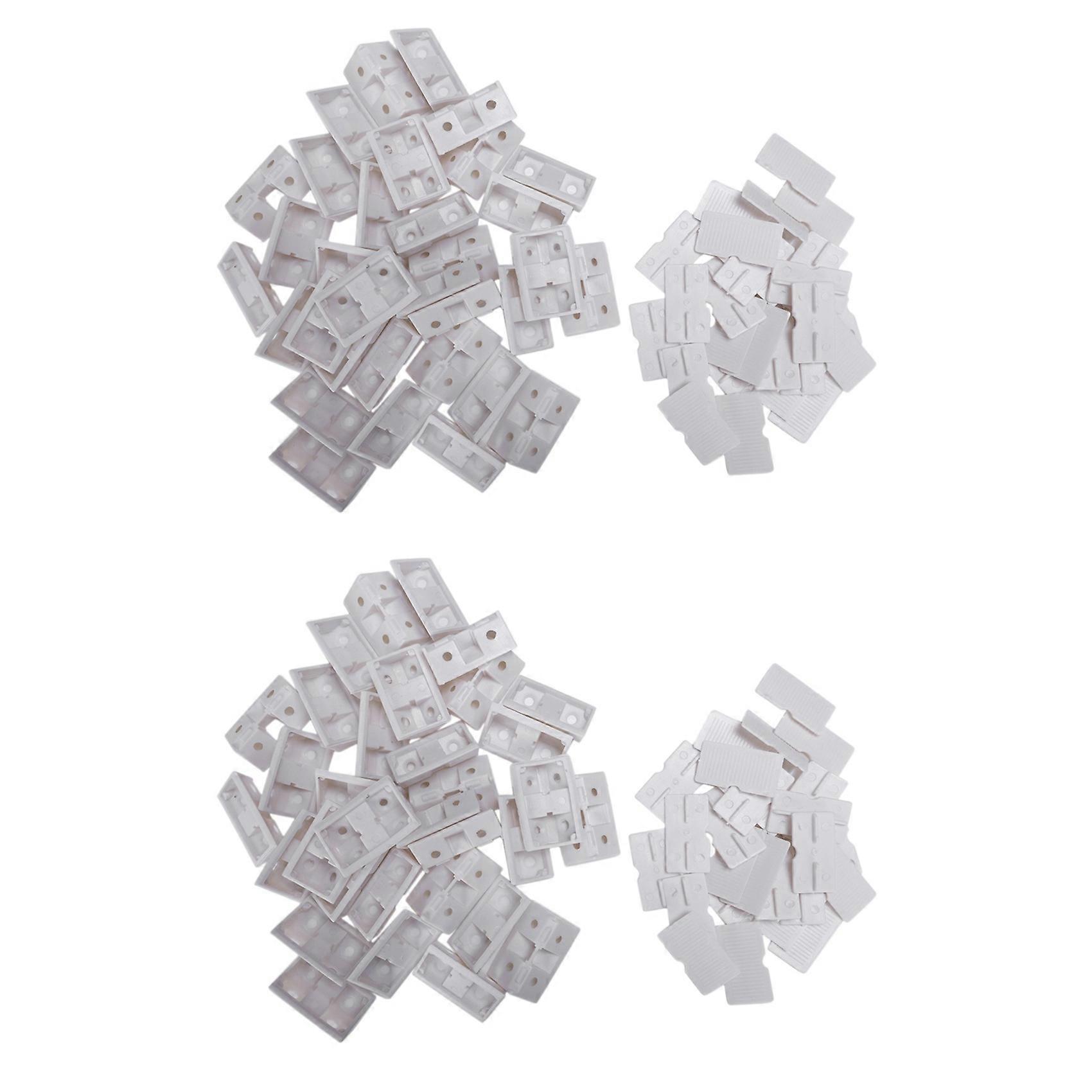 60Pcs Shelf Cabinet 90 Degree Plastic Corner Braces Angle Brackets White