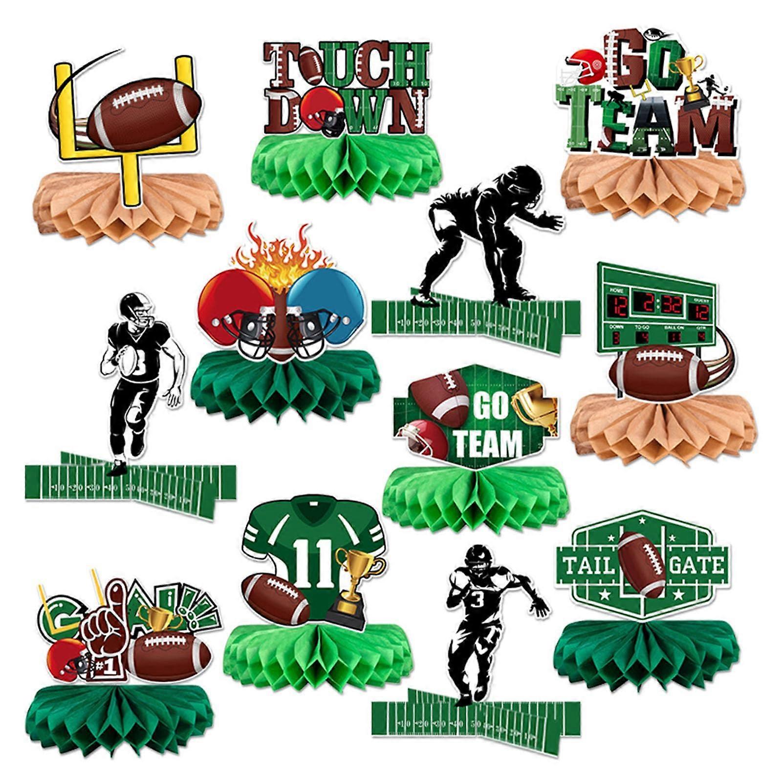 9 Pieces Stylish Paper Party Supplies Durable Paper Football Game Decorations Table Display for Parties Ref: 8319