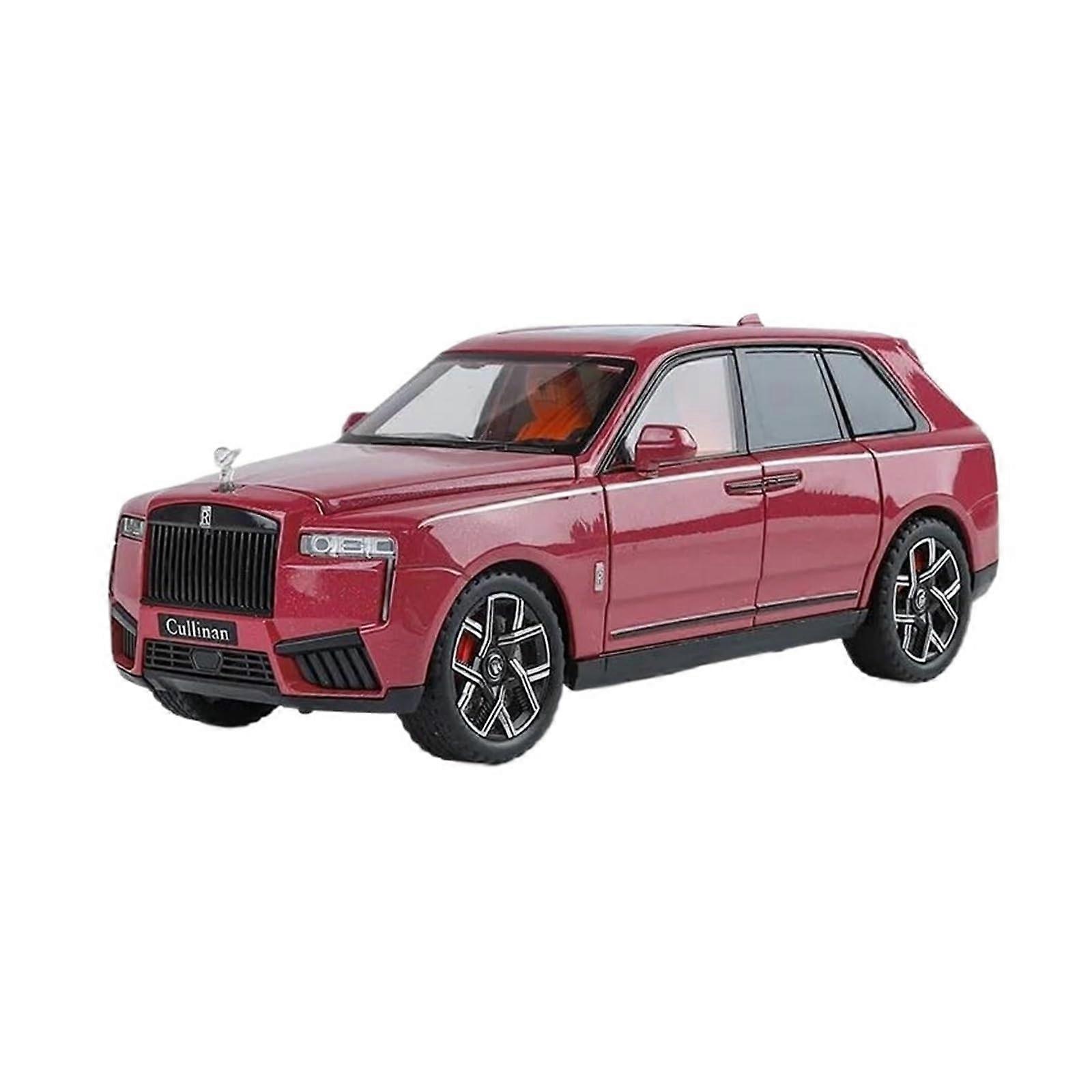 Model Car Metal 1:24 For Rolls Royce Cullinan SUV Full Door Open Alloy Diecast Toy Car Model Vehicle Authentic Details Toy Car (Red)