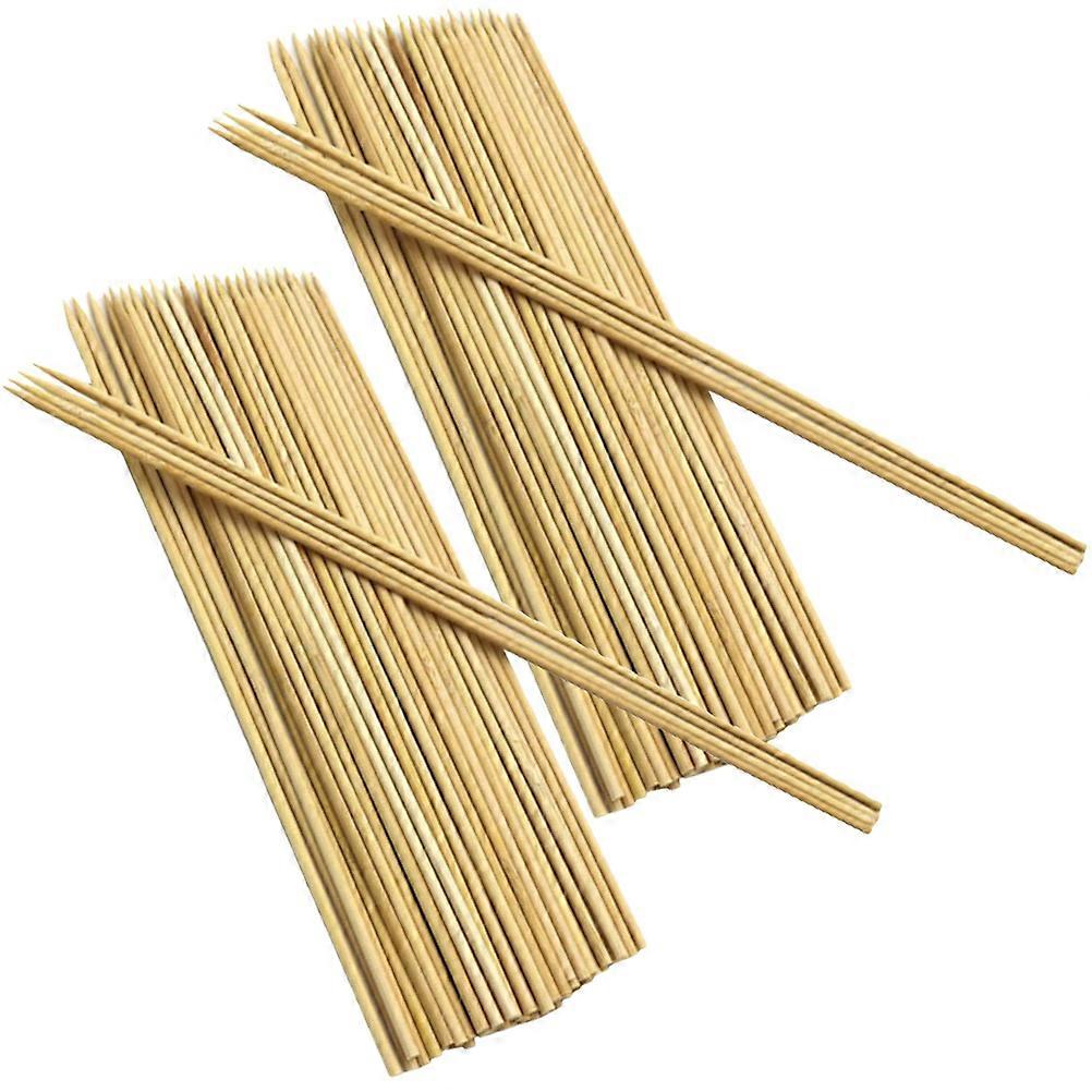 Bamboo Skewers for Eating Light Yellow Disposable BBQ Sticks for Grilling 200pcs