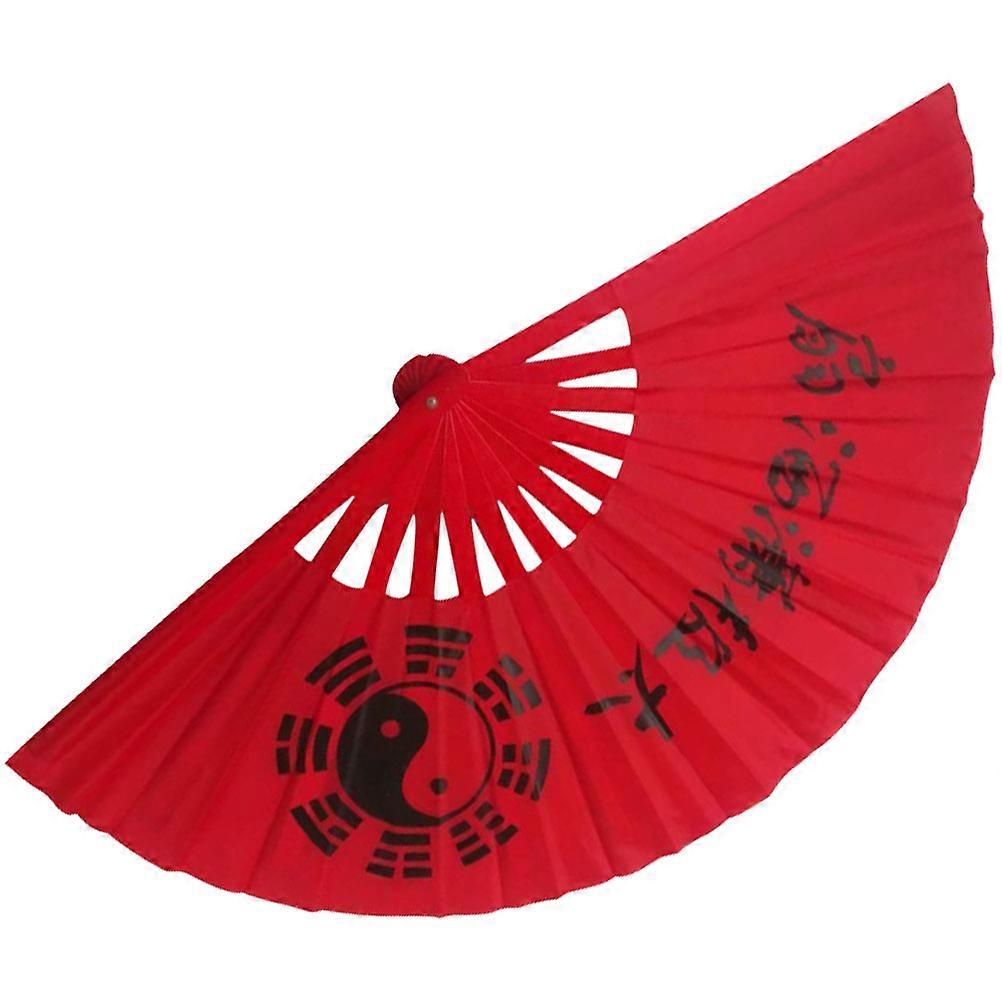 Plastic and Nylon Handheld Fan for Performance Red Foldable Fan 7 Inch