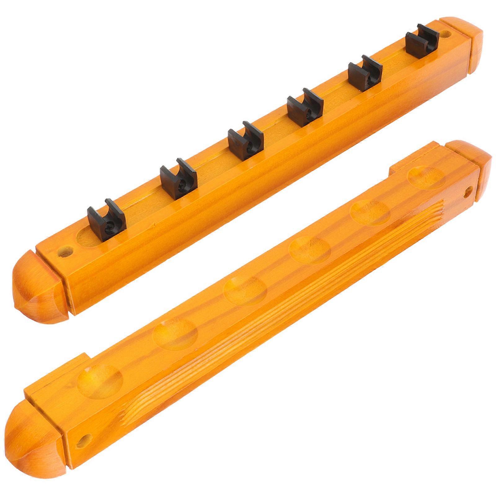 Pool Cue Stand Wall Mounting Wooden Cue Stick Rack For Game Room Organization 1 Set