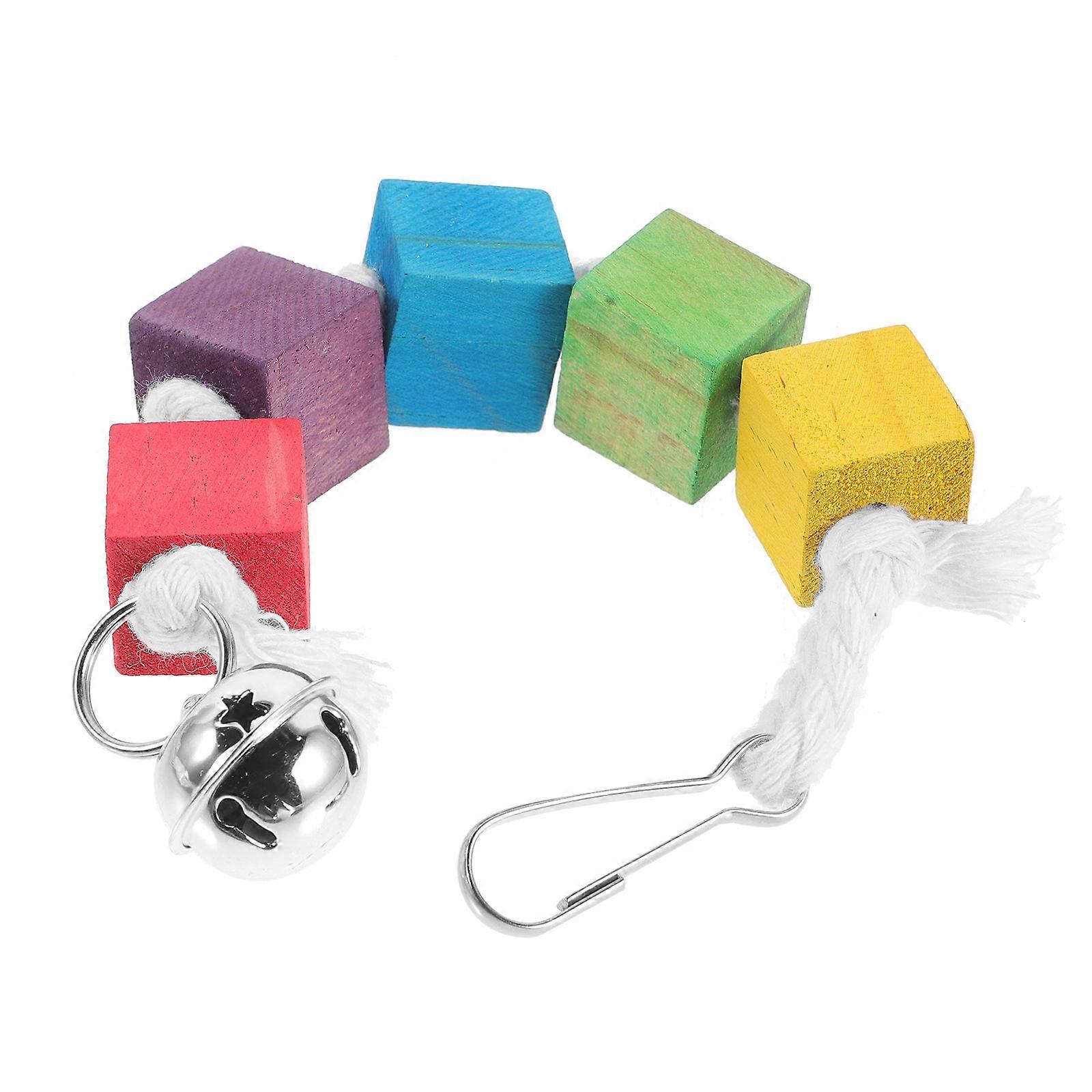 Durable Cotton Rope Bird Toy with Bell for Pet Parrots Multi 7.8 Inches