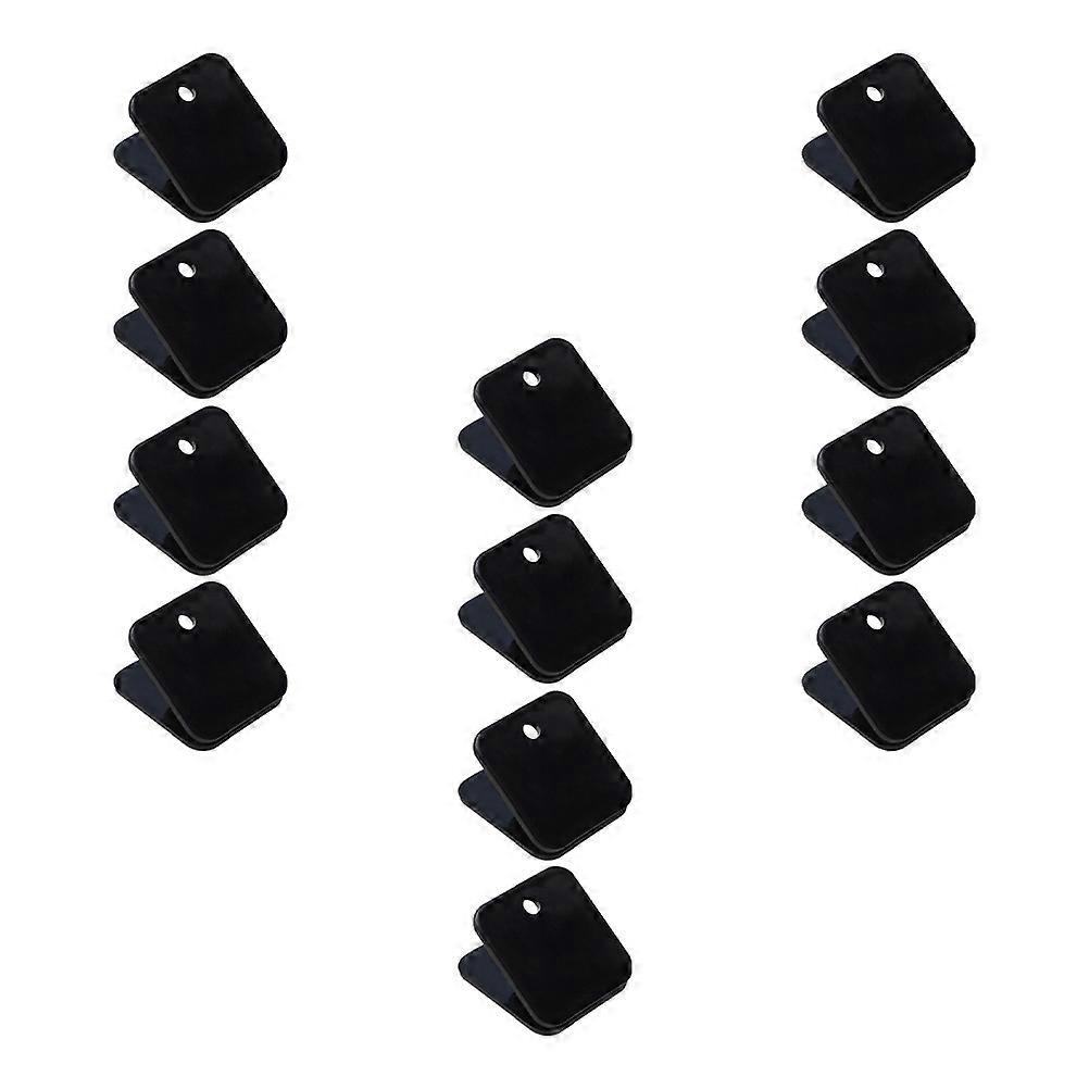 Black Plastic Clips for Home Use and Multipurpose Paper Clamp Protects Documents 12pcs