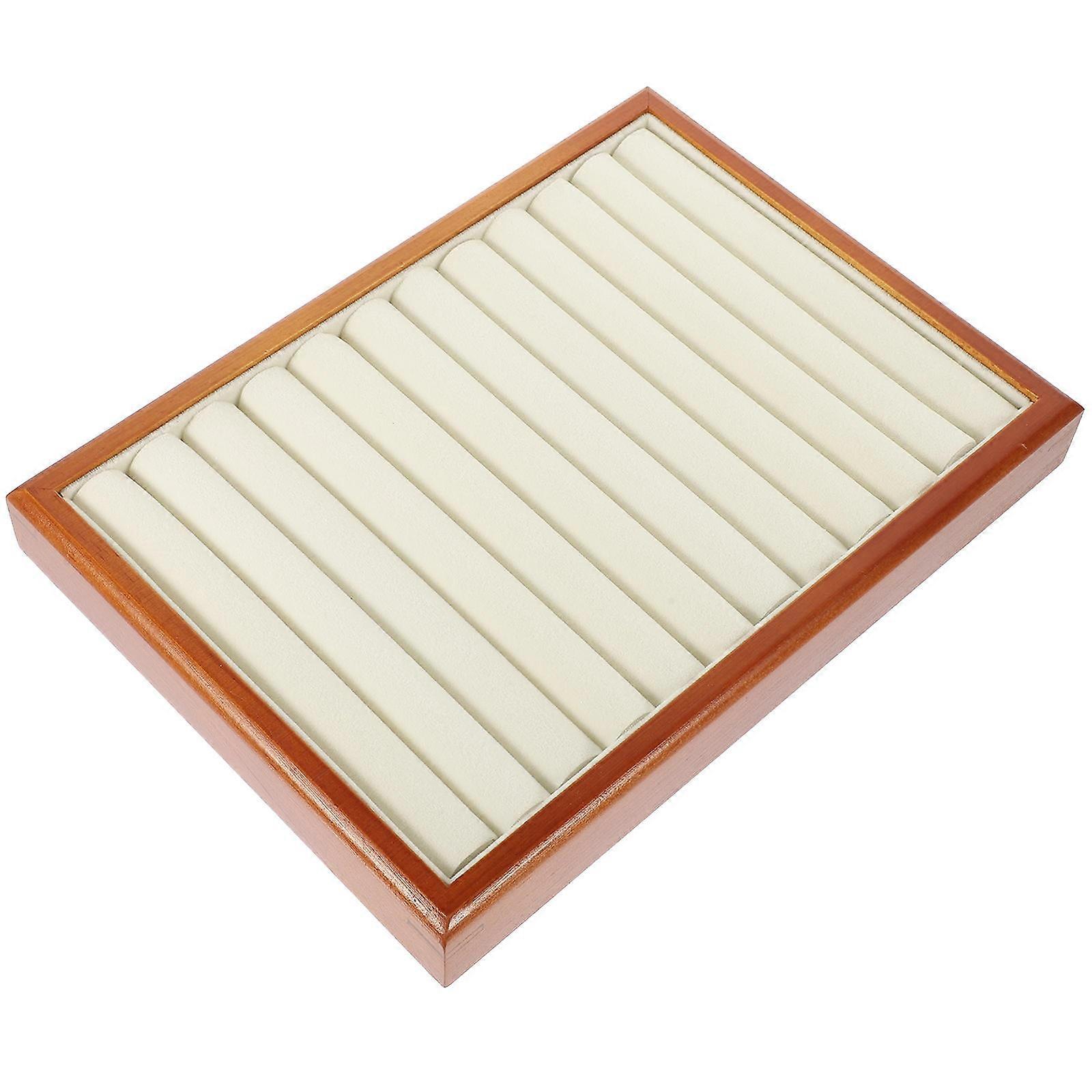 Multifunctional Wooden Jewelry Tray with Velvet Lining for Storage and Display in Multi Colors 12.0 x 8.0 x 2.0 inches