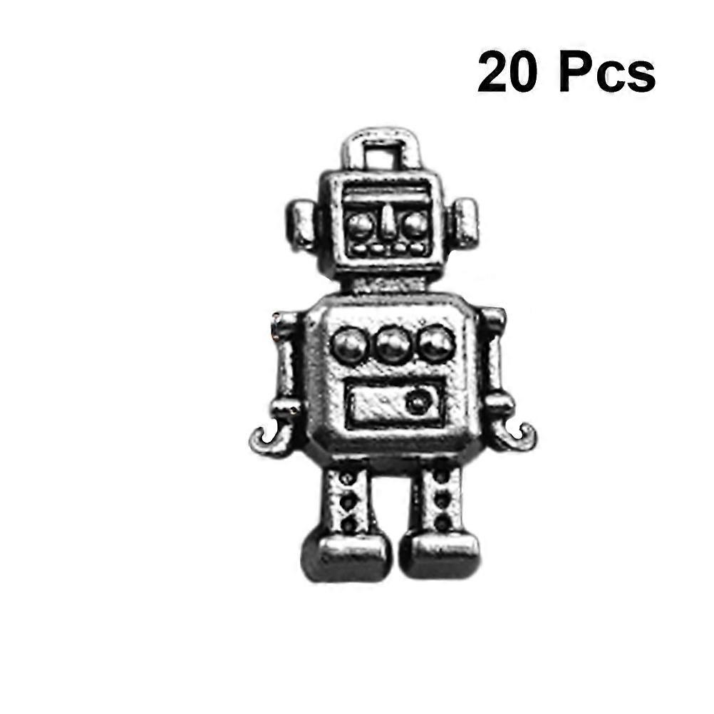 DIY Robot Charms Jewelry Making Set 20Pcs Antique Silver Robot Pendant Charms For Friends Lovers And Self Occasions