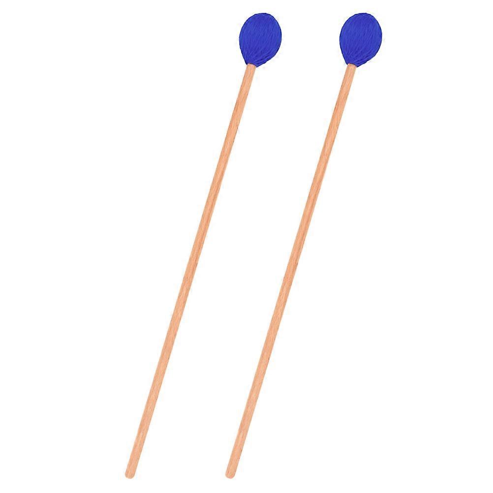 Blue Yarn Head Marimba Mallets for Performance Practice Made of Maple Wood with Wool Acrylic 1 Pair