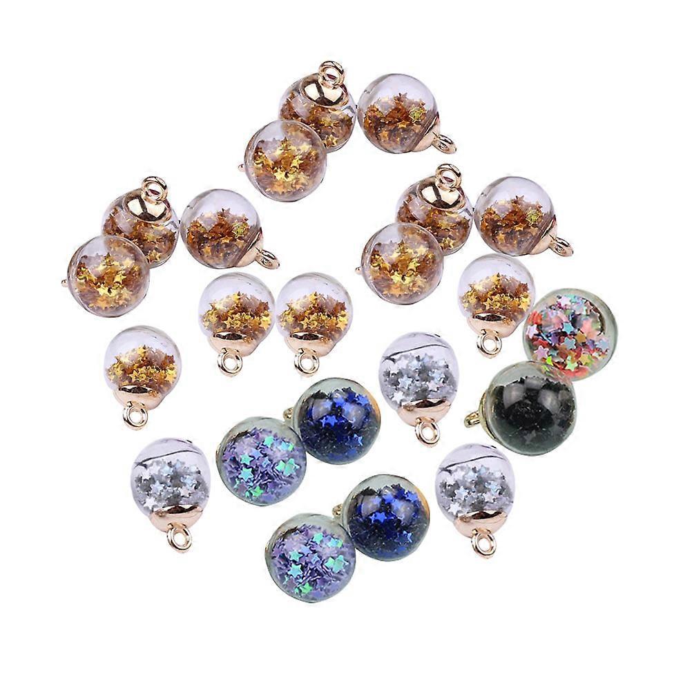 Earring Charms For Jewelry Making 50Pcs Sequins Star Glass Ball Pendants Perfect For Craft Projects