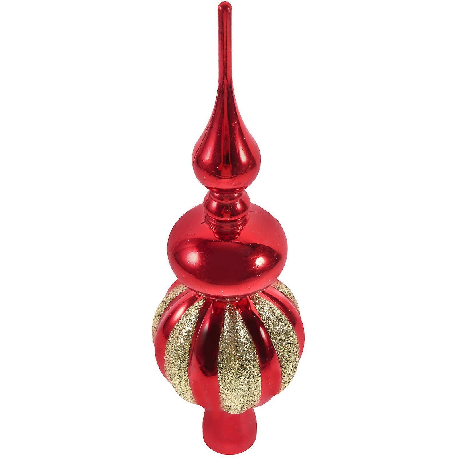 Plastic Christmas Tree Topper Red Xmas Tree Ornament Long-Use Design for Party Use