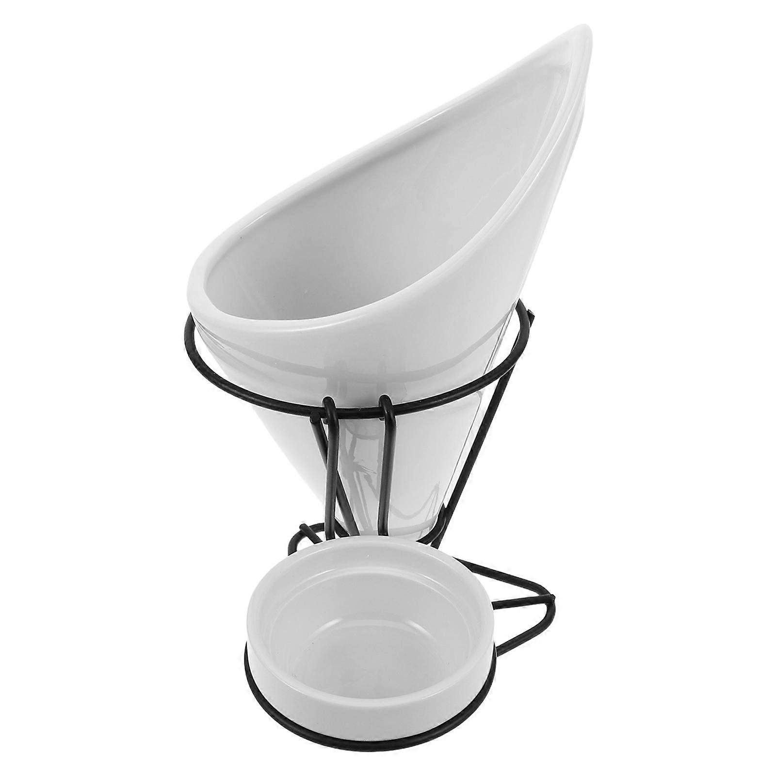 Modern Aesthetic Fry Holder Set For Restaurant Use With Cone Design And Sauce Dipper Perfect For Serving Snacks 1 Set