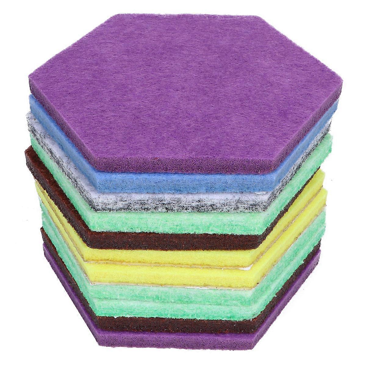 Colorful Hexagon Felt Wall Sticker Message Board For Home Decoration 12 Pcs Modern Artistic Style