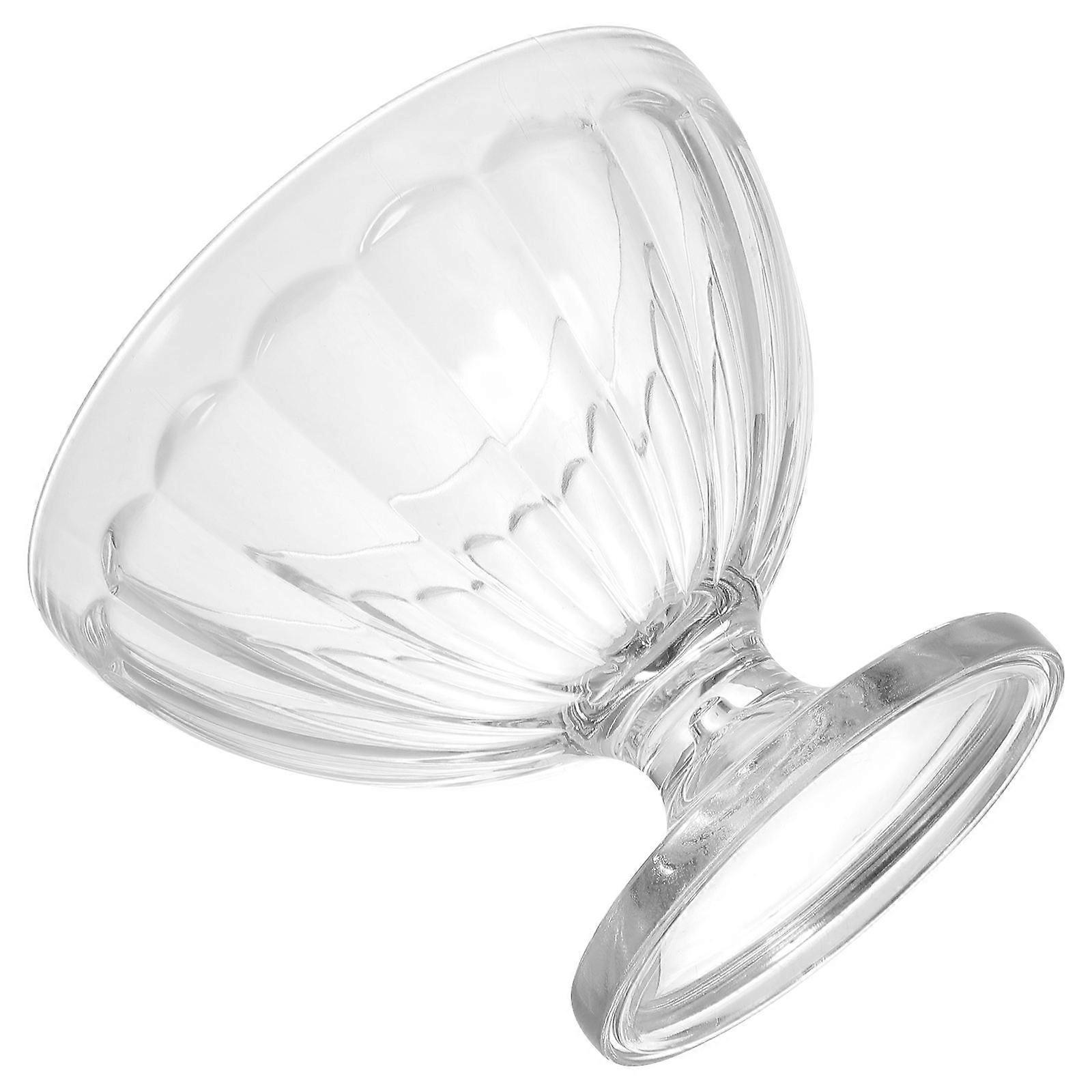 Transparent Acrylic Dessert Cup for Ice Cream and Pudding with High Base Design for Easy Grip 4 Inches