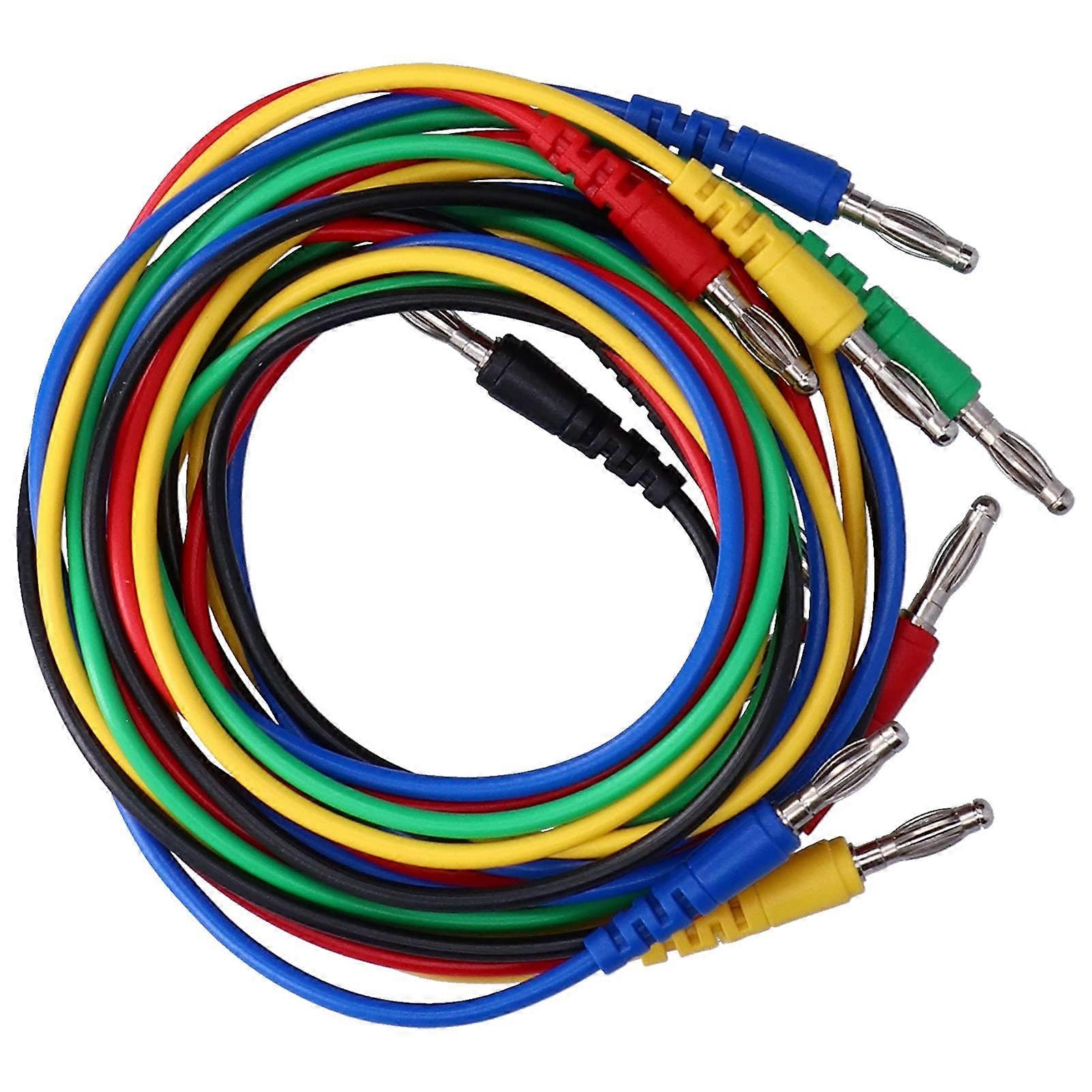 Electrical Test Wire Set With Flexible Banana Probes, Brass 5X Probes For Lab And Home Physics Kit