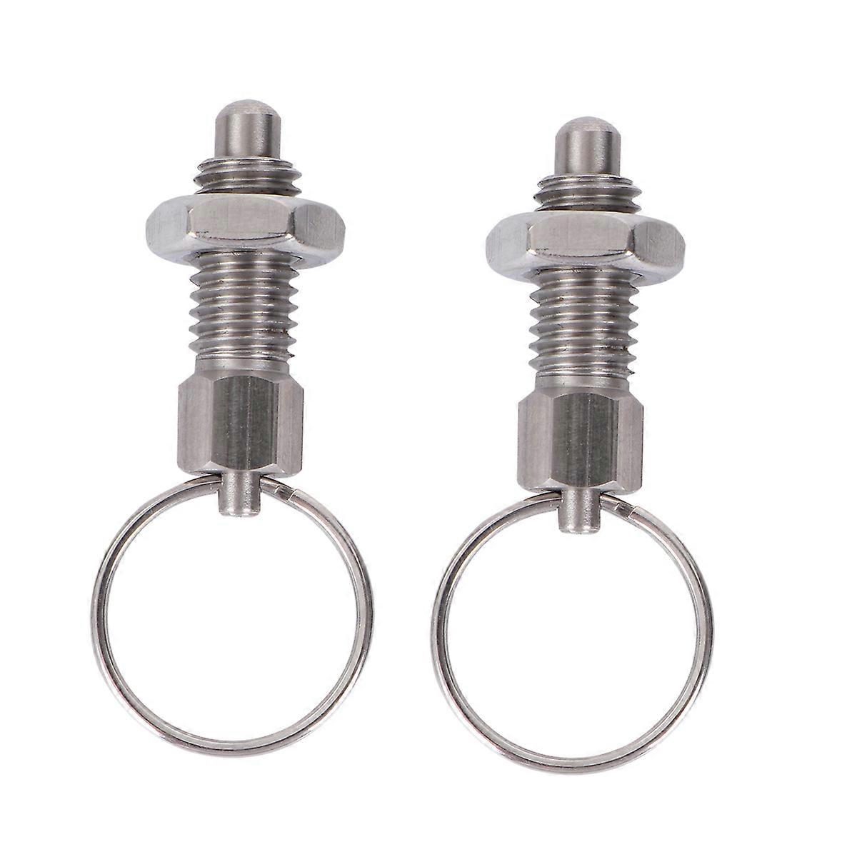 Silver Springloaded Plunger for Fastening Made of Carbon Steel 2 Pieces Practical Mechanical Accessories (LHFSS101.56)
