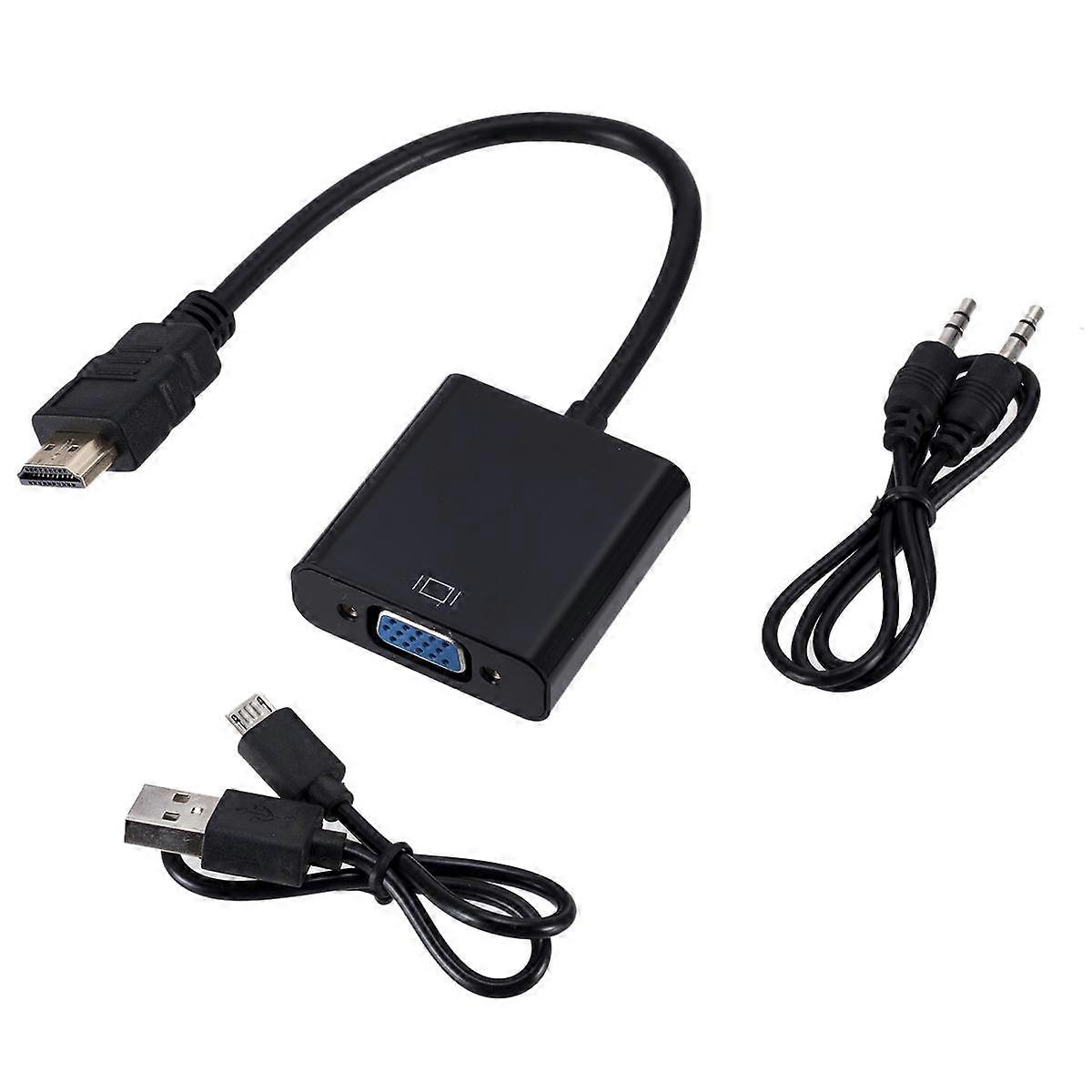 HDMI To VGA Adapter 1080P with Audio Output HDMI Male To VGA Female Adapter for Laptop PC DVD Projectors Monitors