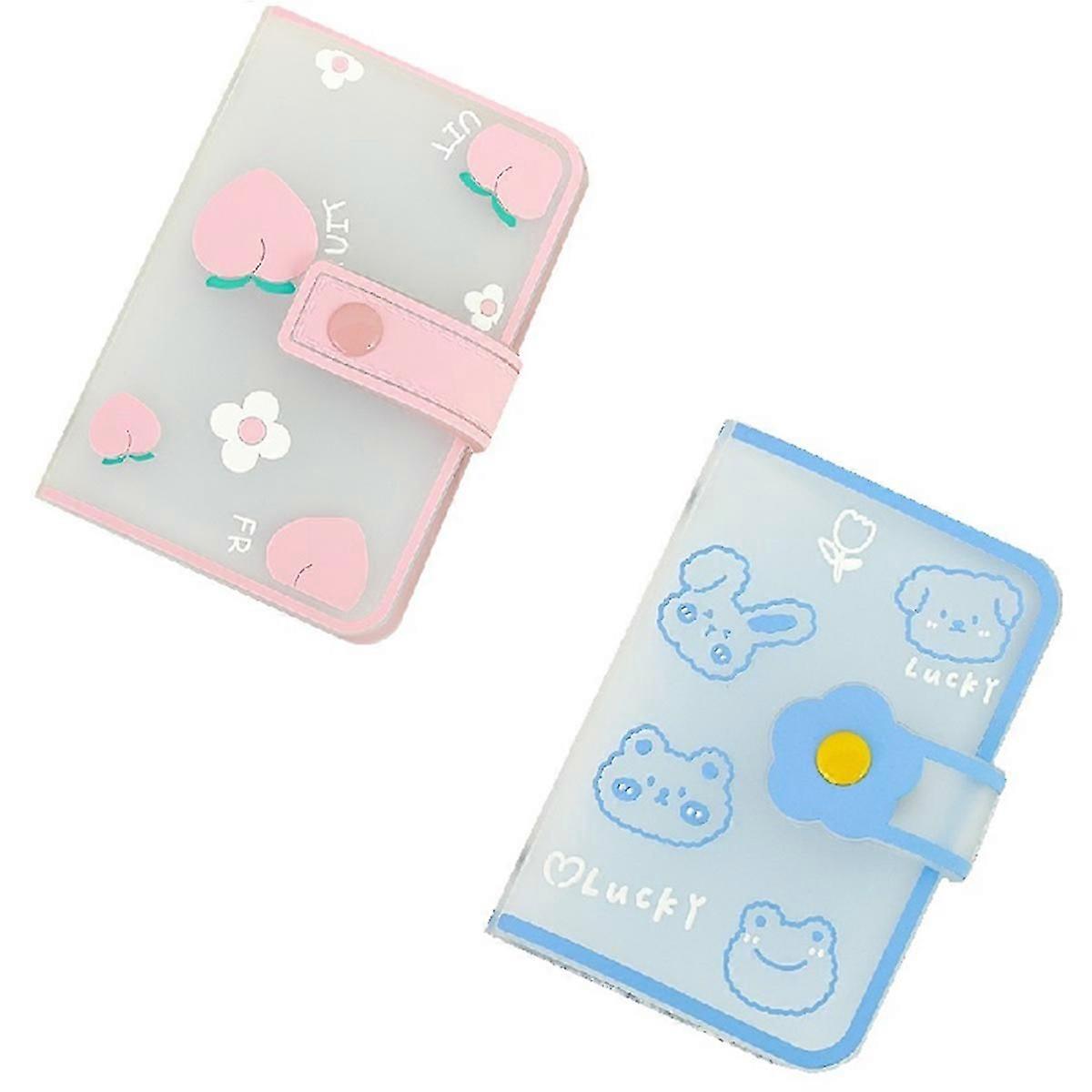 Postcard storage folder album Mini Idol Card Album Card Pink+Blue