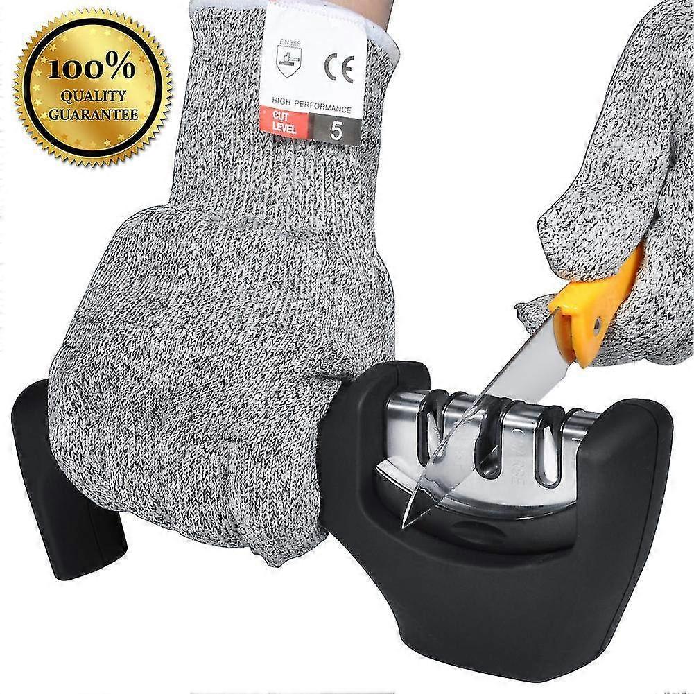 3-Stage Professional Knife Sharpener Tool for Kitchen - Ejoyous Knife Sharpening System with 5 Adjustable Angles for Precision