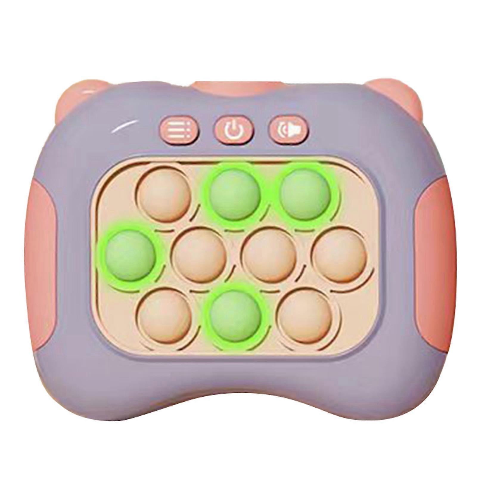 Quick Push Bubbles Game Toy Educational Decompression Light Up Pop Puzzle Toy for Adults Kids Elderly Taro Purple