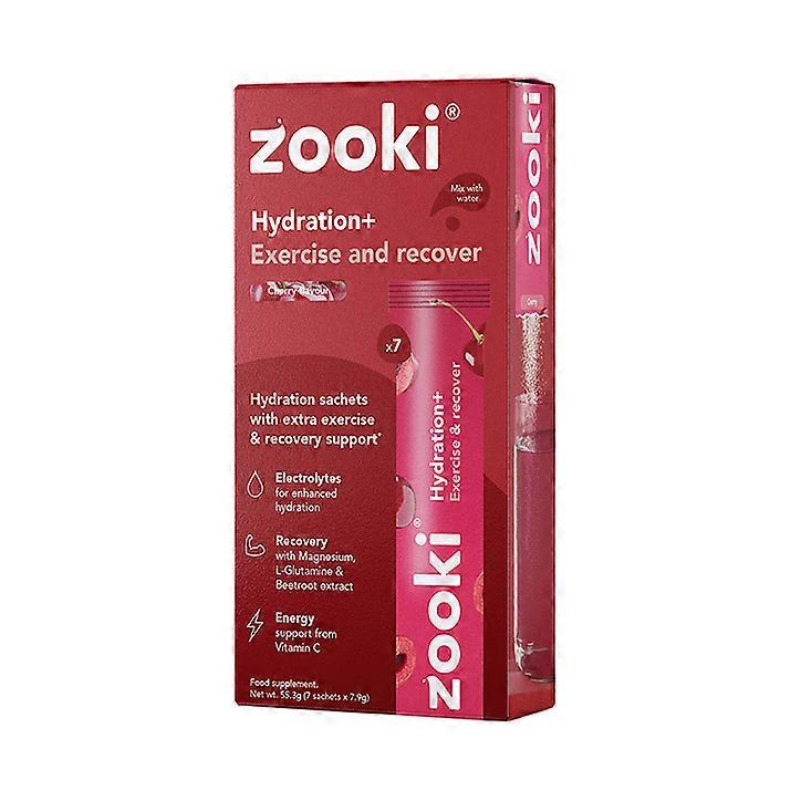 Zooki Hydration+ Exercise & Recover, Cherry Flavour 7 Sachets