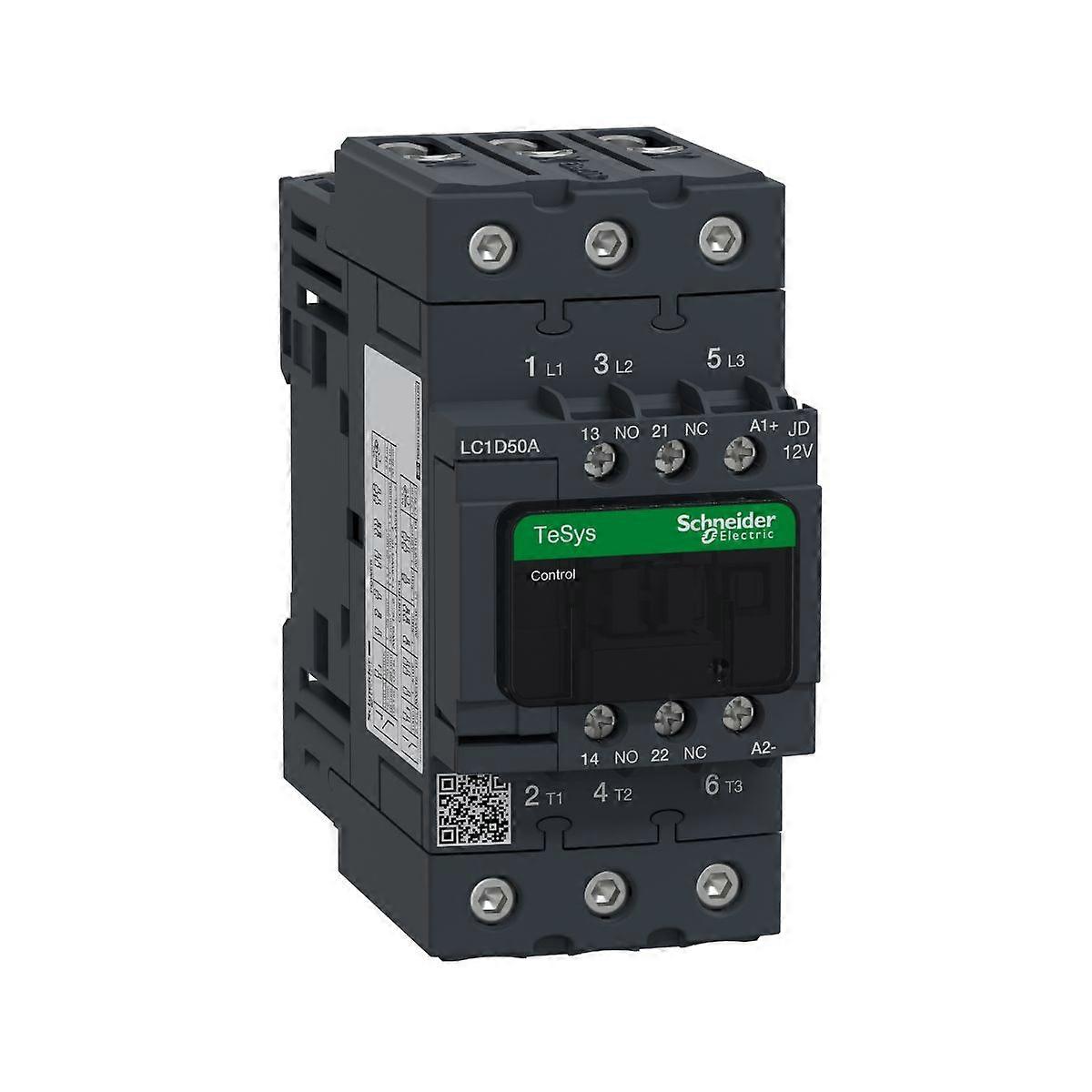 Schneider Contactor 3 Pole 50a 12v Dc Coil Lc1d50ajd
