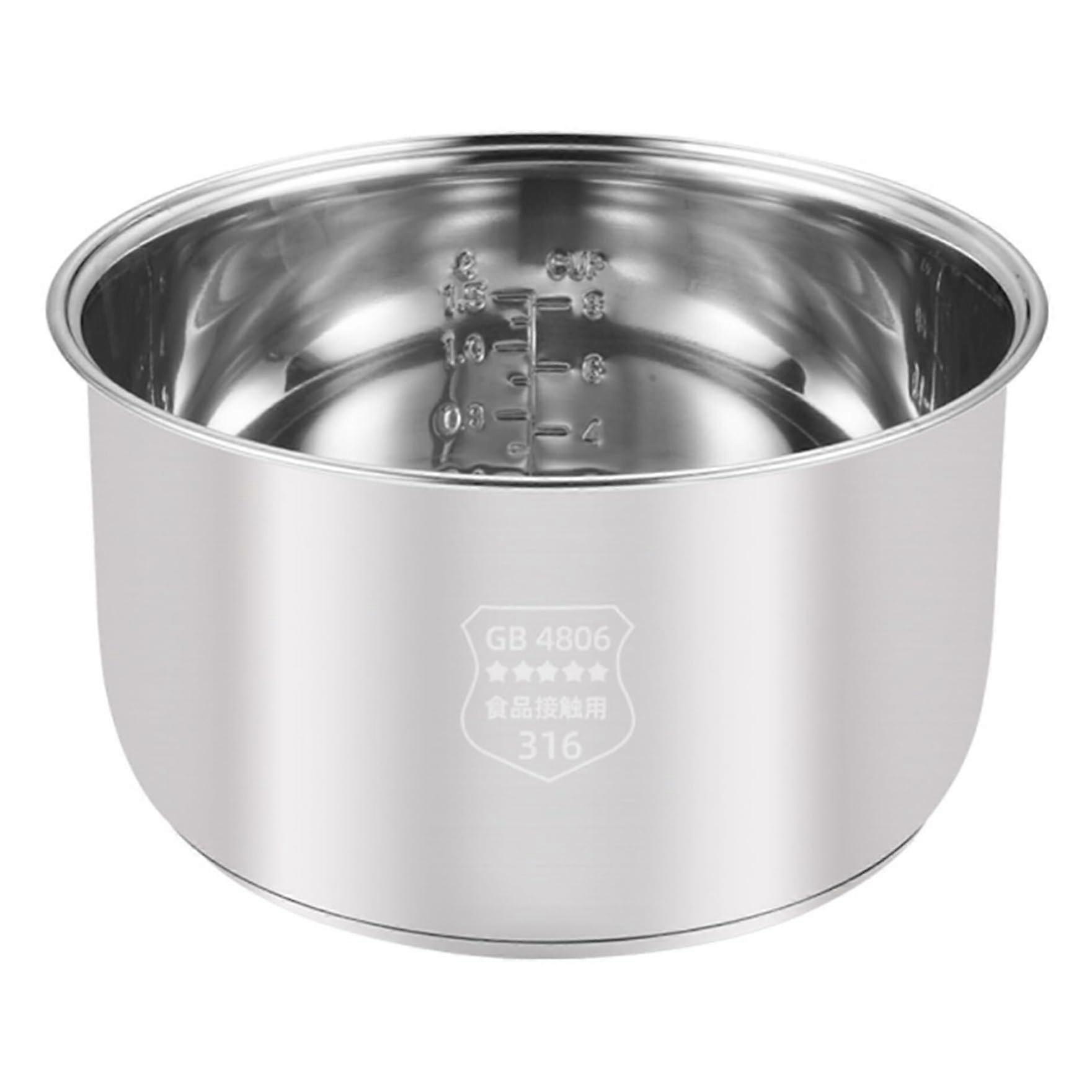 3L Stainless Steel NonStick Rice Cooker Inner Pot, Universal Replacement Liner