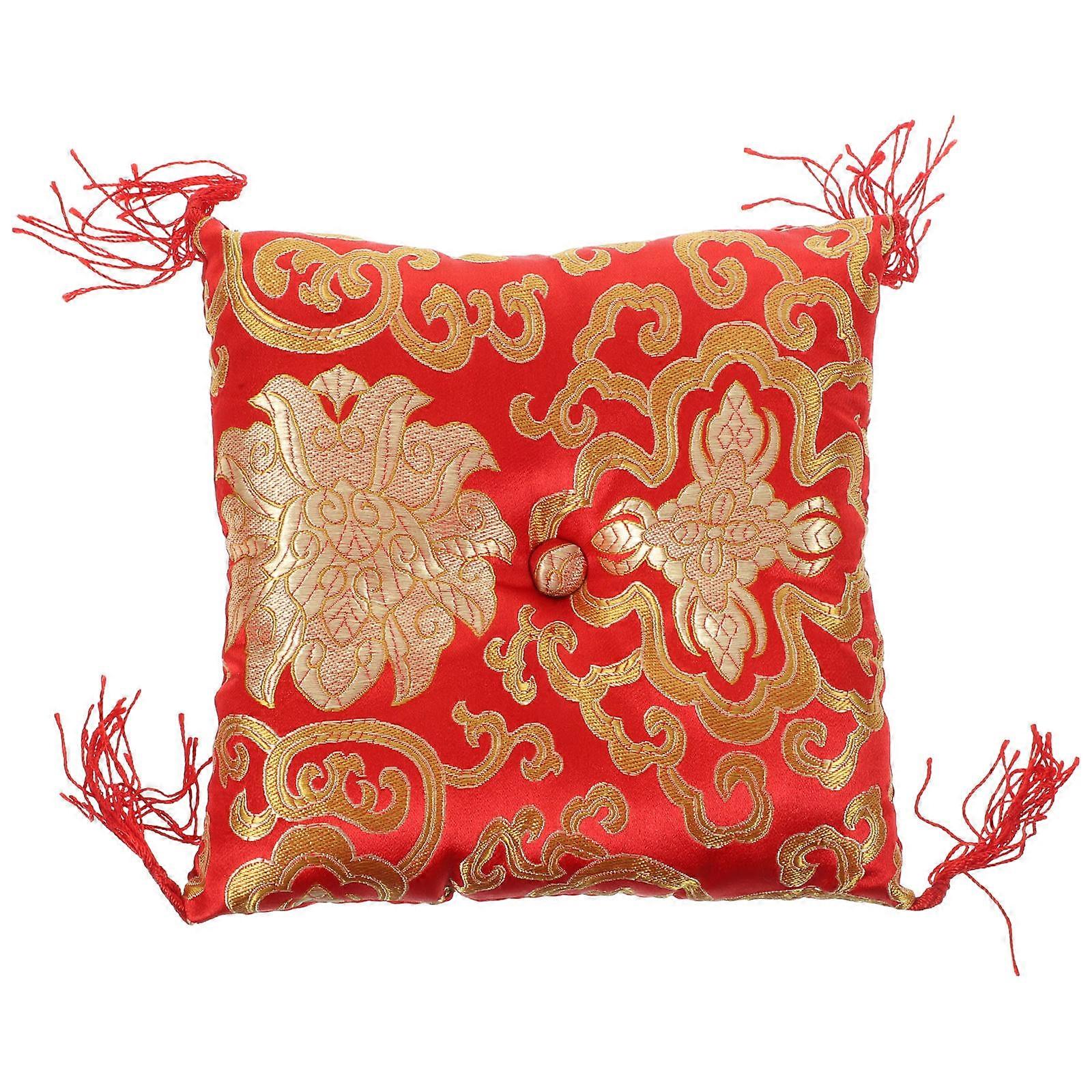 Yellow Cloth Singing Bowl Cushion for Decor Beautiful Patterns and Designs Practical and