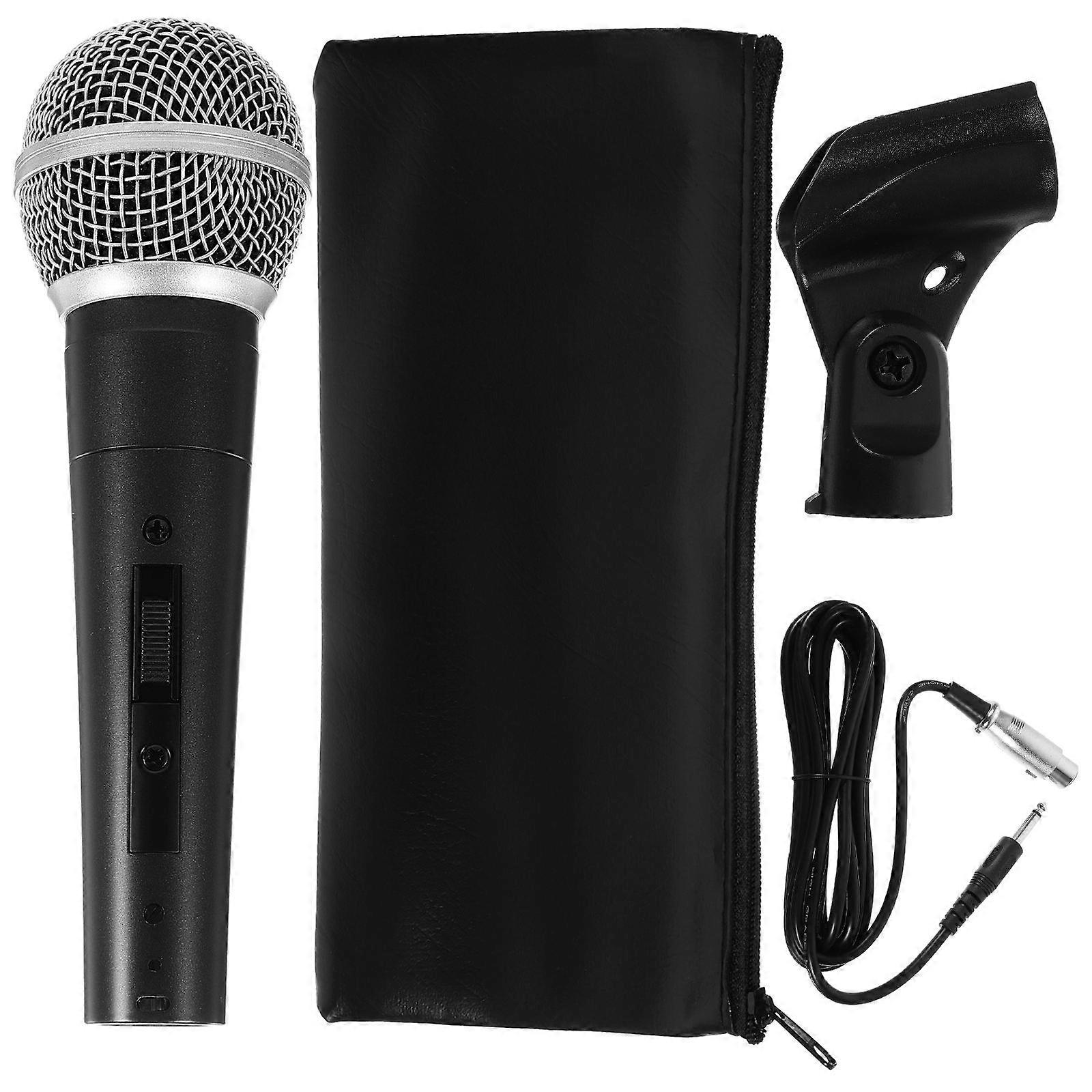 Dynamic Vocal Microphone for Singing with Professional Sound Quality Black Plastic Metal PU