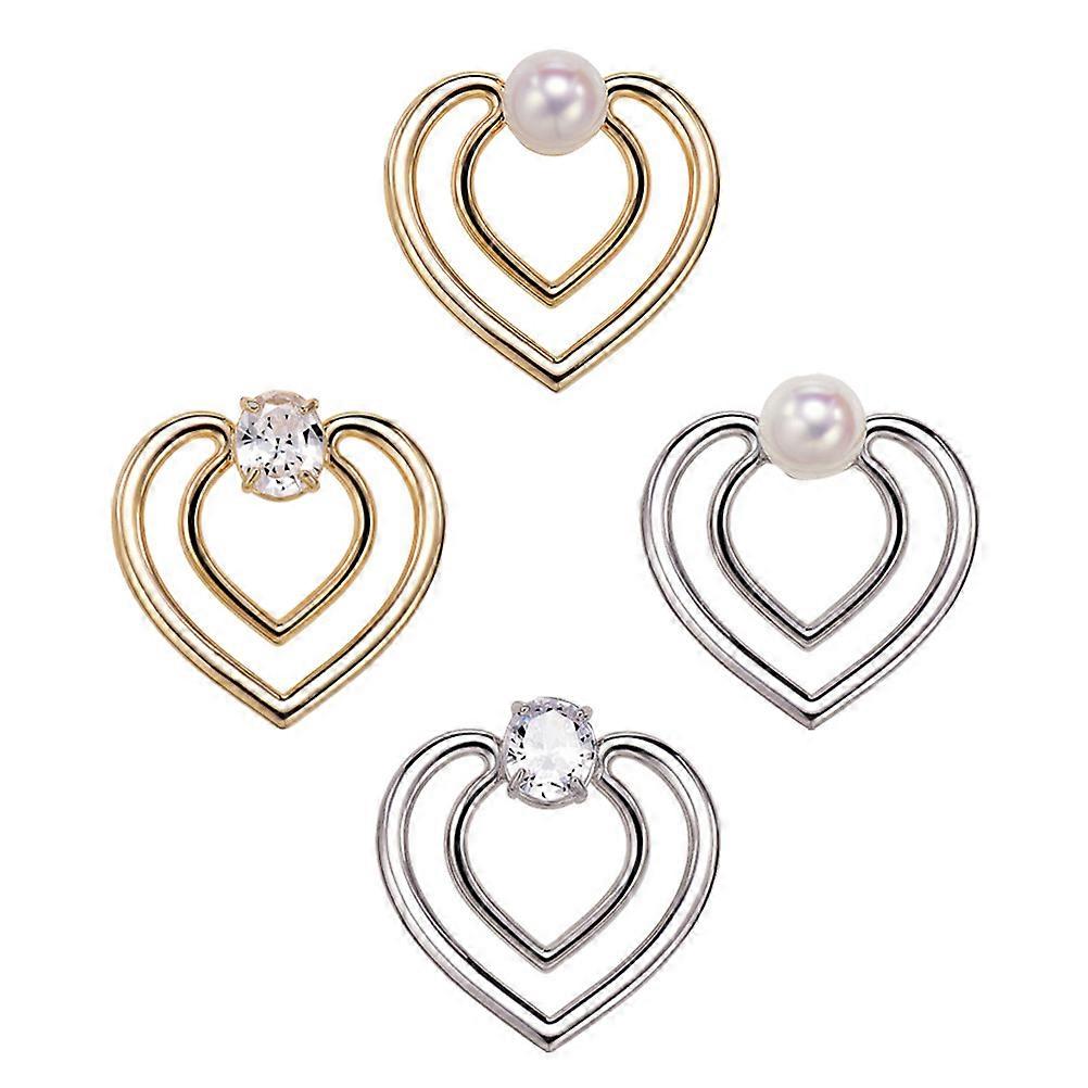 Chic Scarf Buckles Durable & Stylish Clothing Corner Buttons with Rhinestone Design for Shirts and Shawls Fashion Accessories Set of 4
