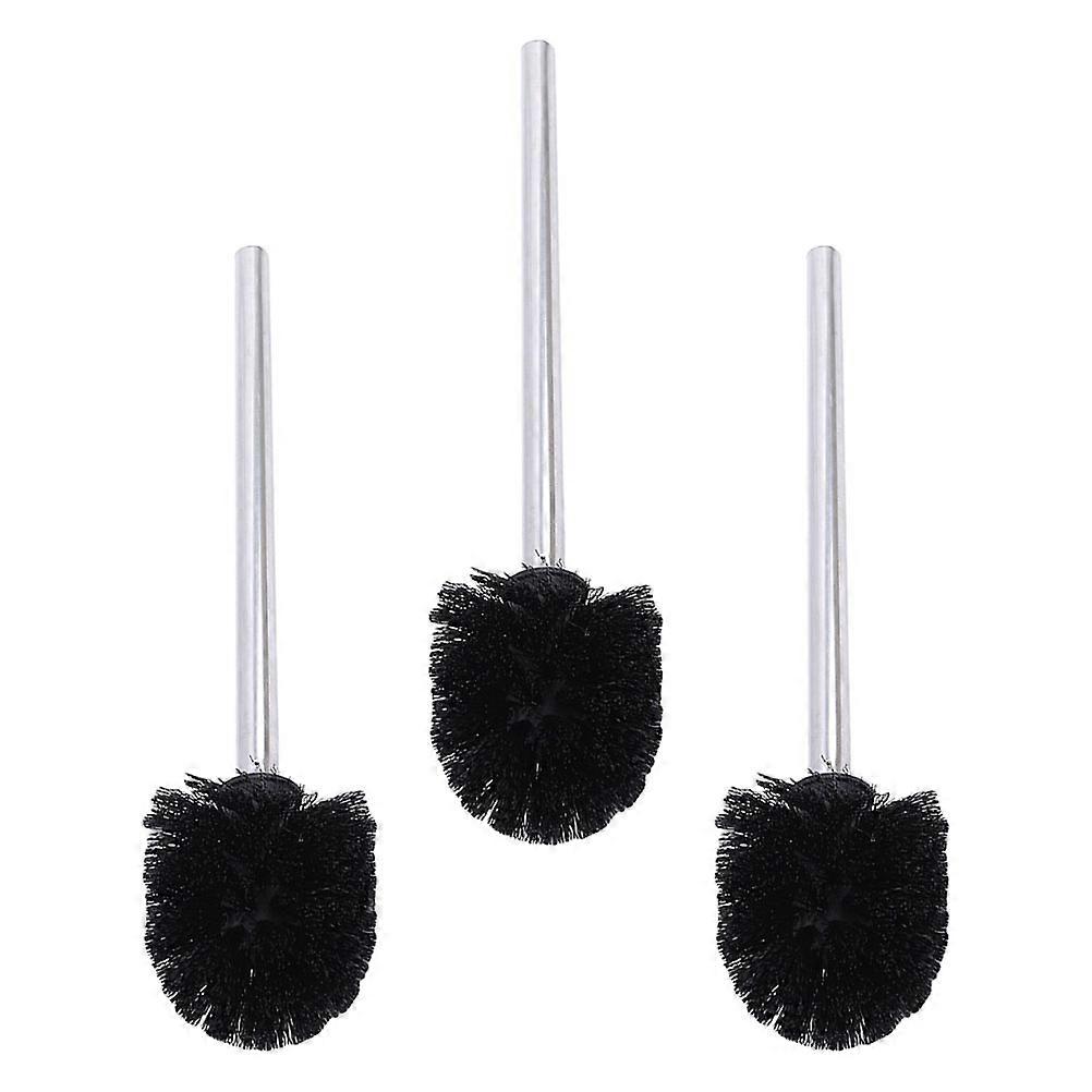Brush Systems For Bathroom Plastic Replacement Heads 3Pcs 9x9cm Black Suitable for Offices