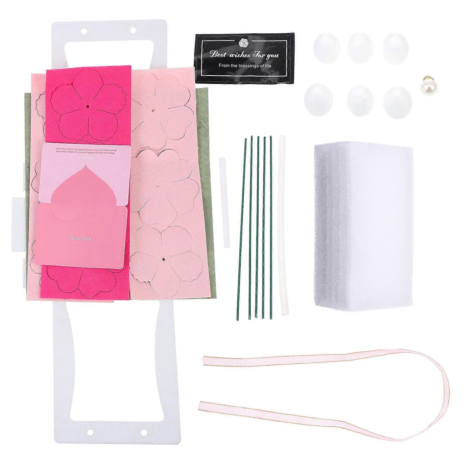 DIY Handmade Flower Basket Kit with Non Woven Fabric for Decor Multi Color Complete Supplies 1 Set