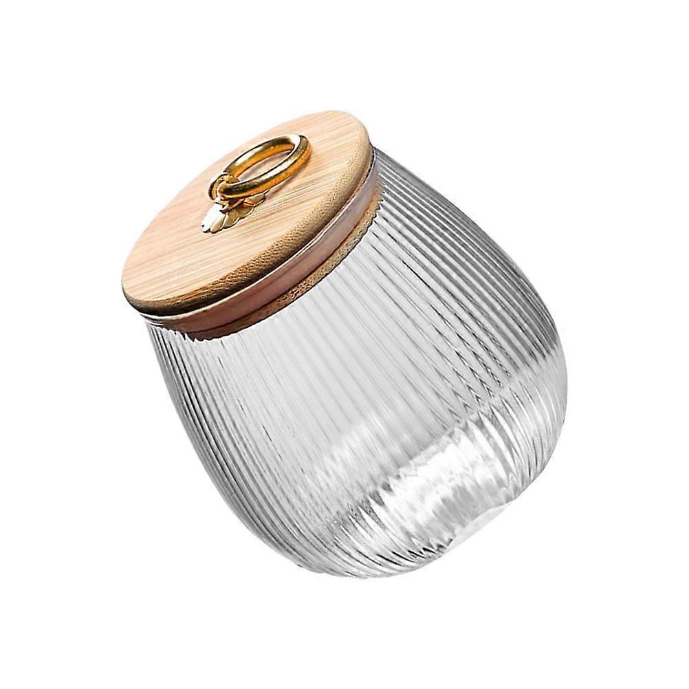 1Pc Kitchen Use Glass Tea Storage Jar Round Belly Container Ideal For Food Storage Moisture-proof Function