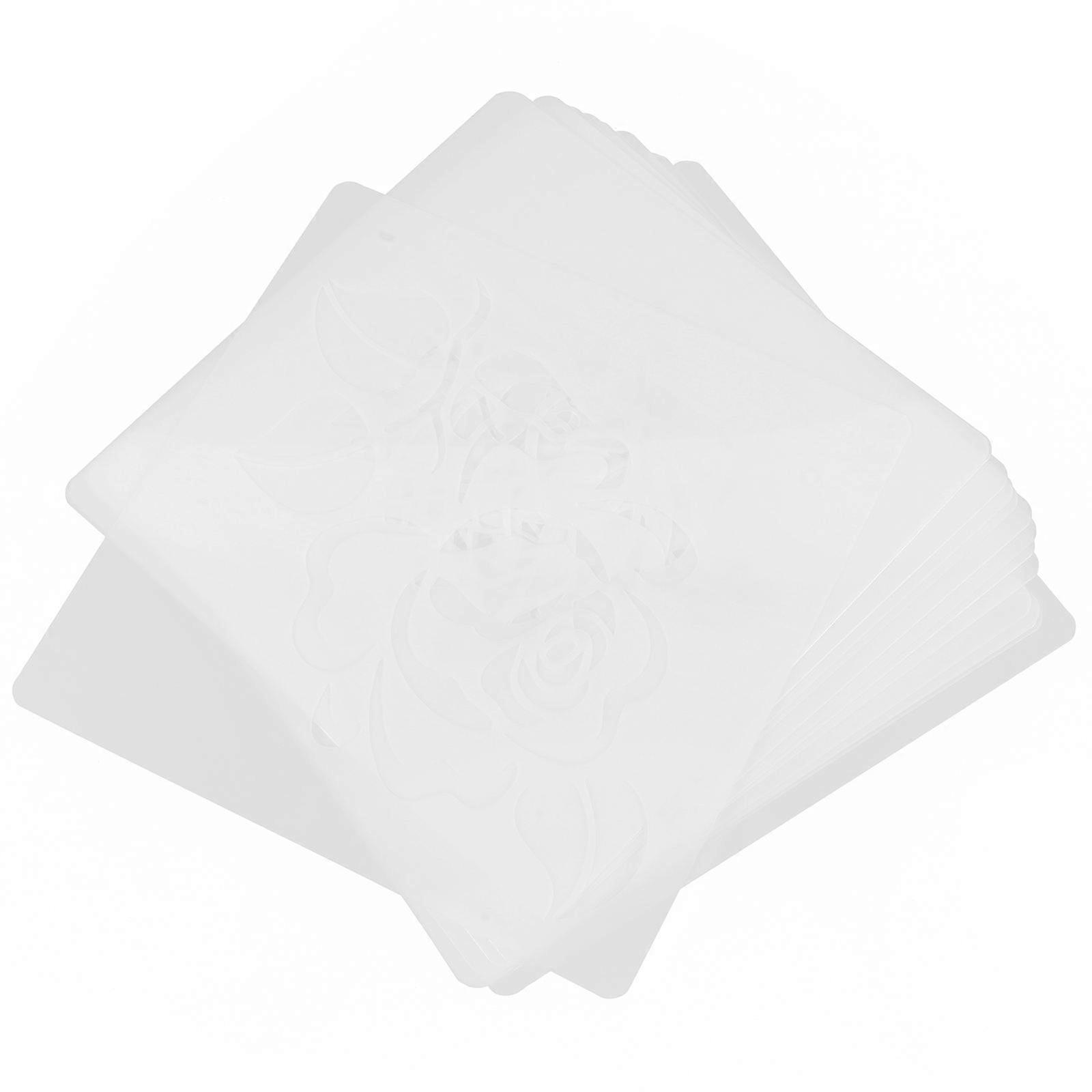 Hand-Drawn Floral Stencils for Crafts Plastic Stencils 16Pcs Set