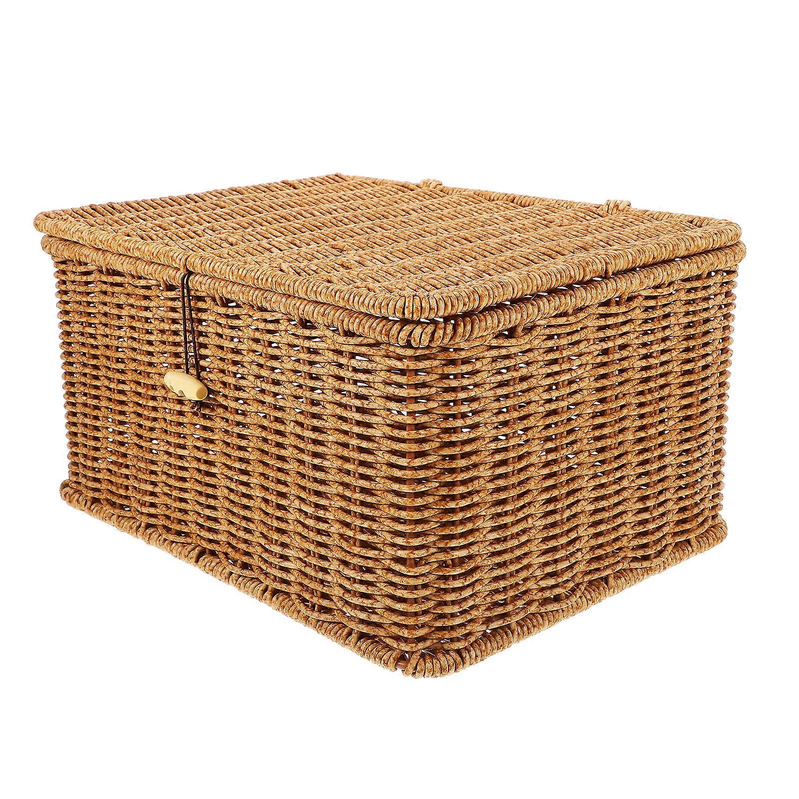 Chocolate Hand Woven Storage Basket for Organizing Keys Wallets and Sundries Portable and Easy to
