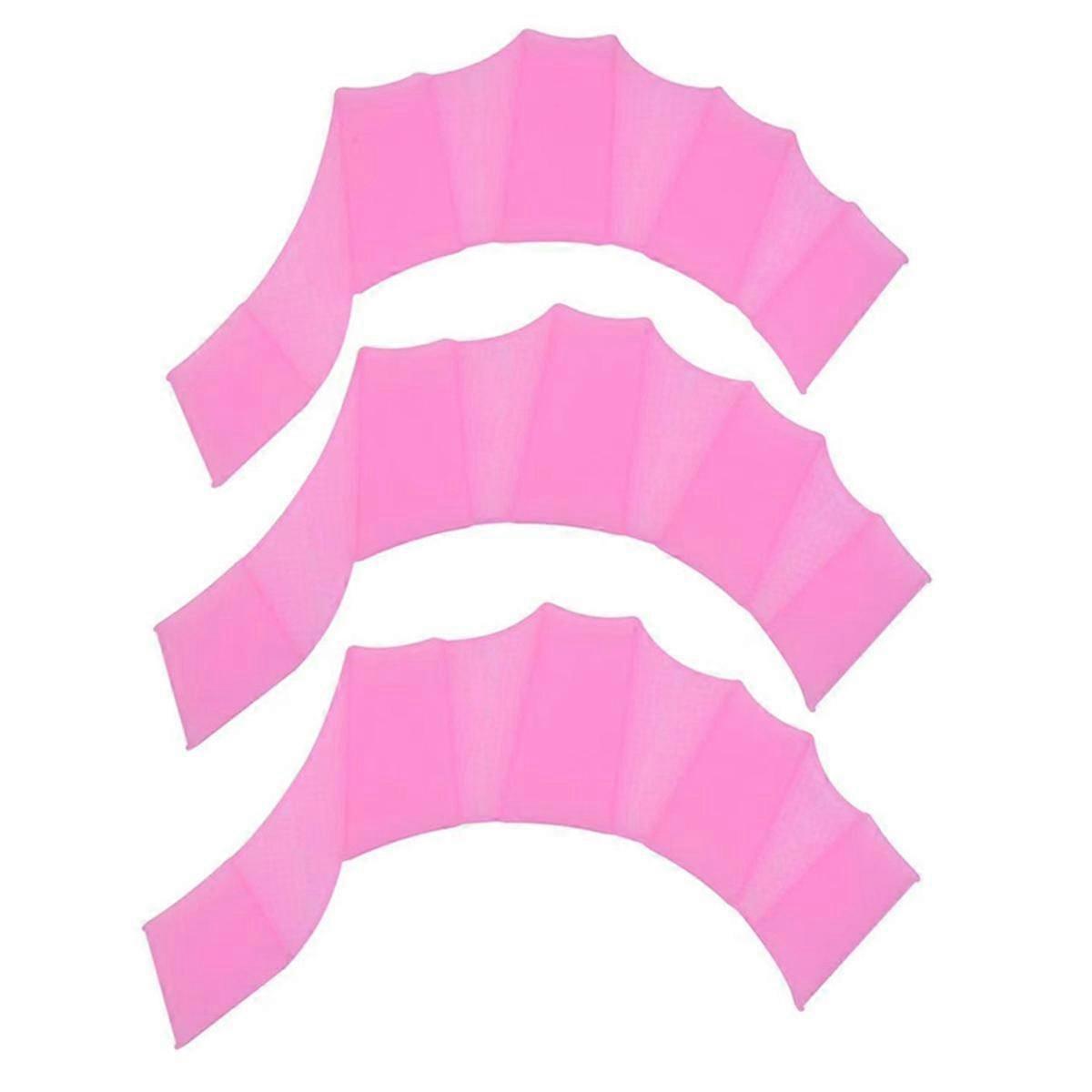 Silicone Swimming Hand Gloves for Swimmer Beginner Swimmer Freestyle Palm Trainer for Swimming Lover Pink L