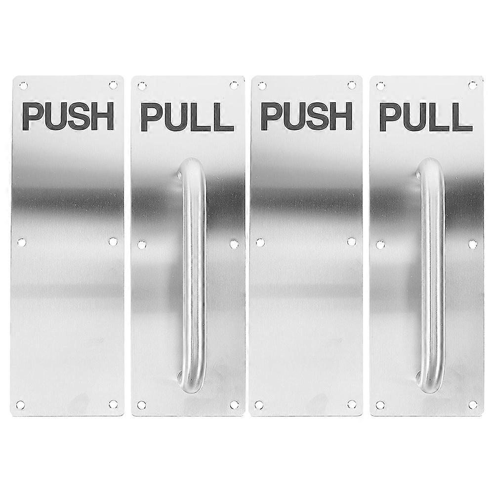 Stainless Steel Door Handle for Decoration Silver Color Sturdy Material Easy Operation 2 Sets