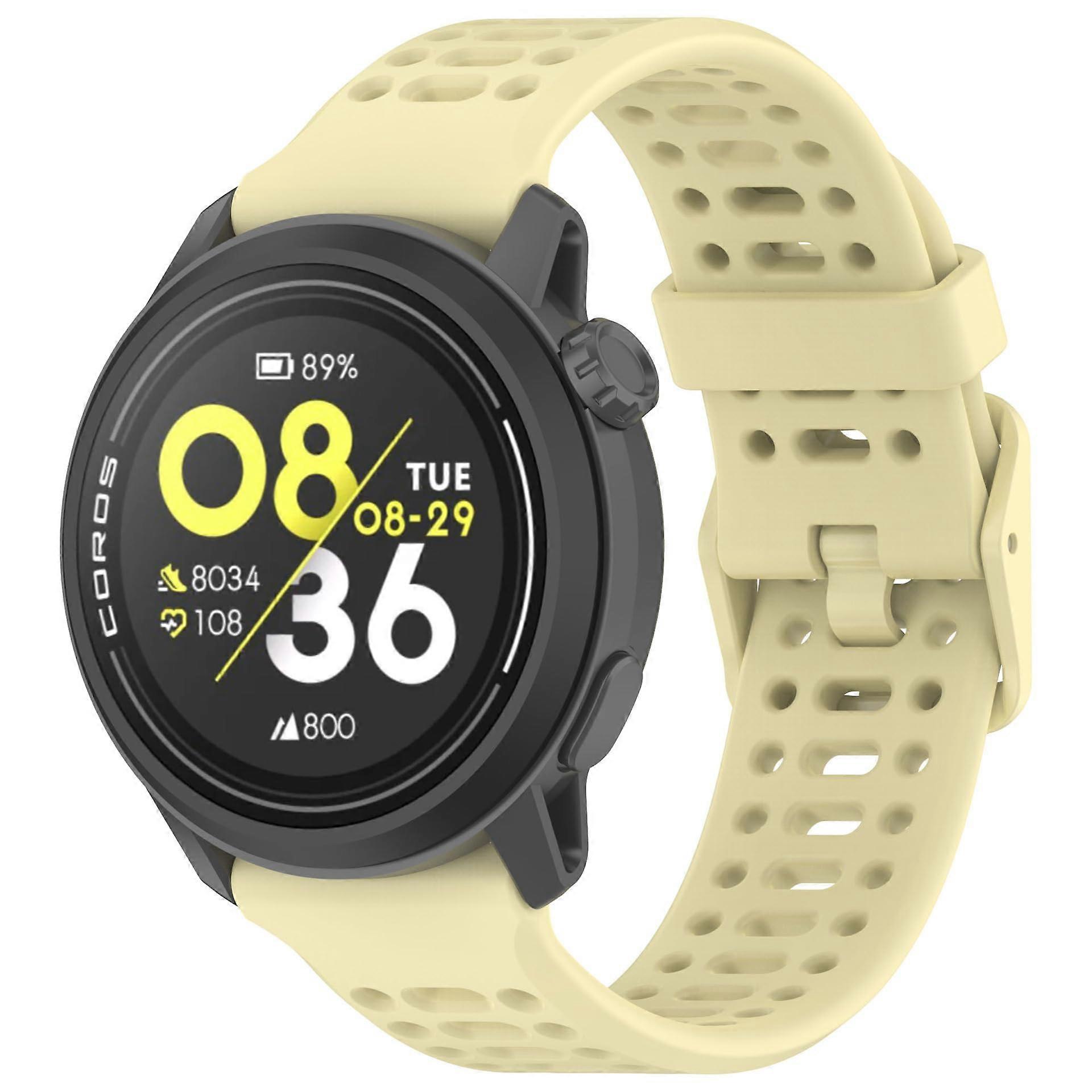 Silicone Strap Adjustable Replacement Sport Watch Band Compatible with Coros Pace 3 Smartwatch Lemonade Yellow
