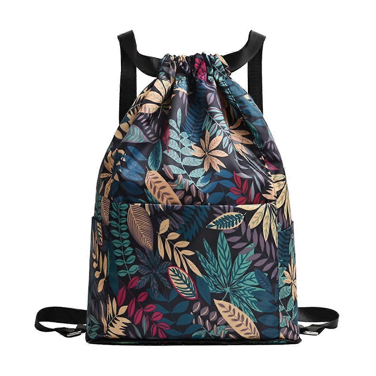 Foldable Travel Sports Backpack Waterproof Large Capacity Drawstring Bag for Beach School Yoga Shopping 30L Size