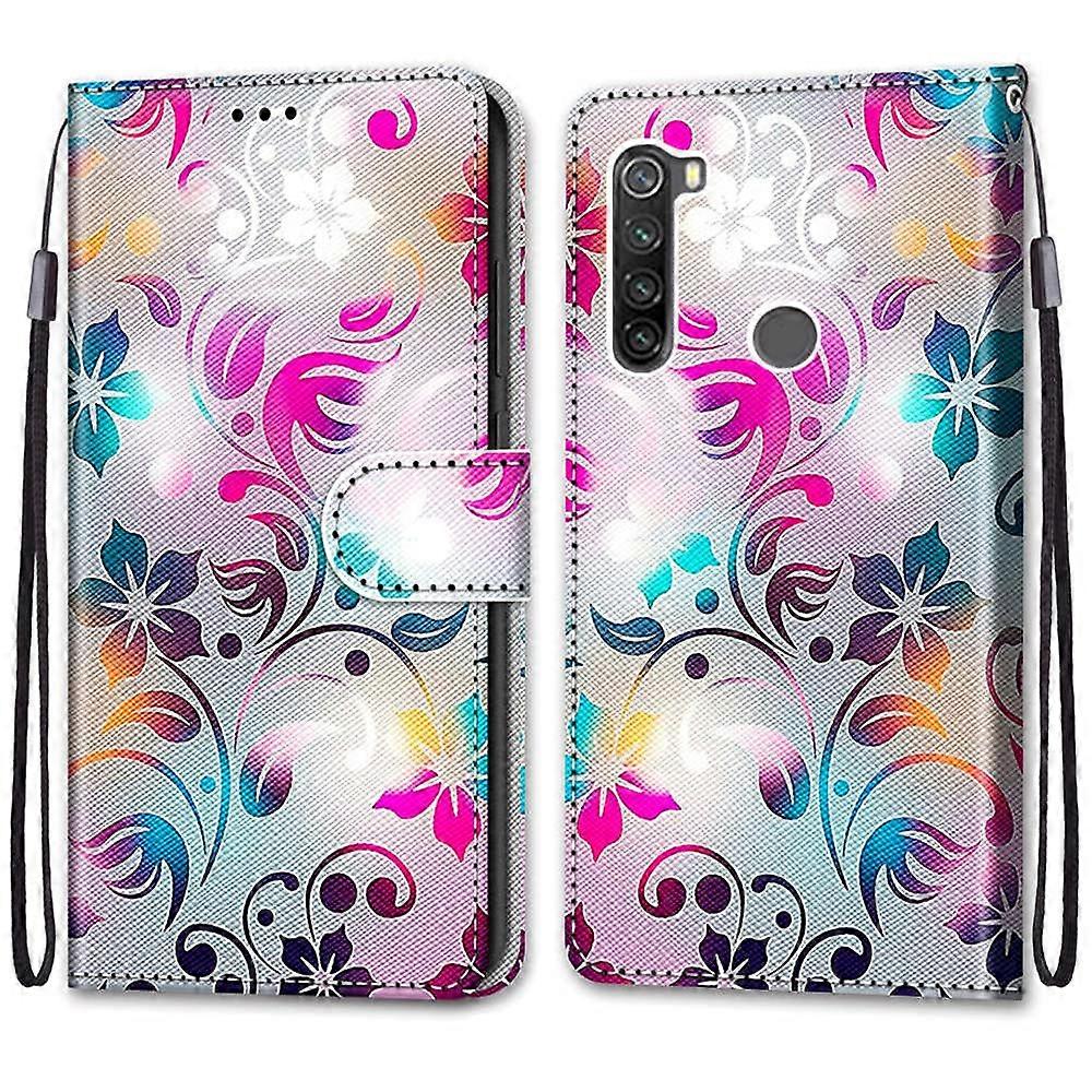Flip Case - Anti Fall Wallet Style, Card Slot, Colourful Pattern, Compatible With Redmi Note 8T