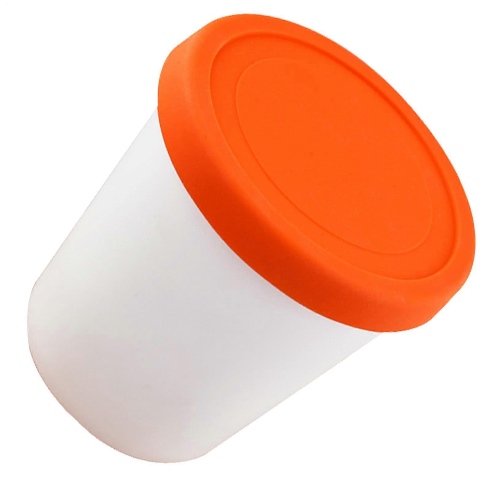 Freezer Storage Container Leakproof 0.9 Qt For Homemade Soup And Food Orange