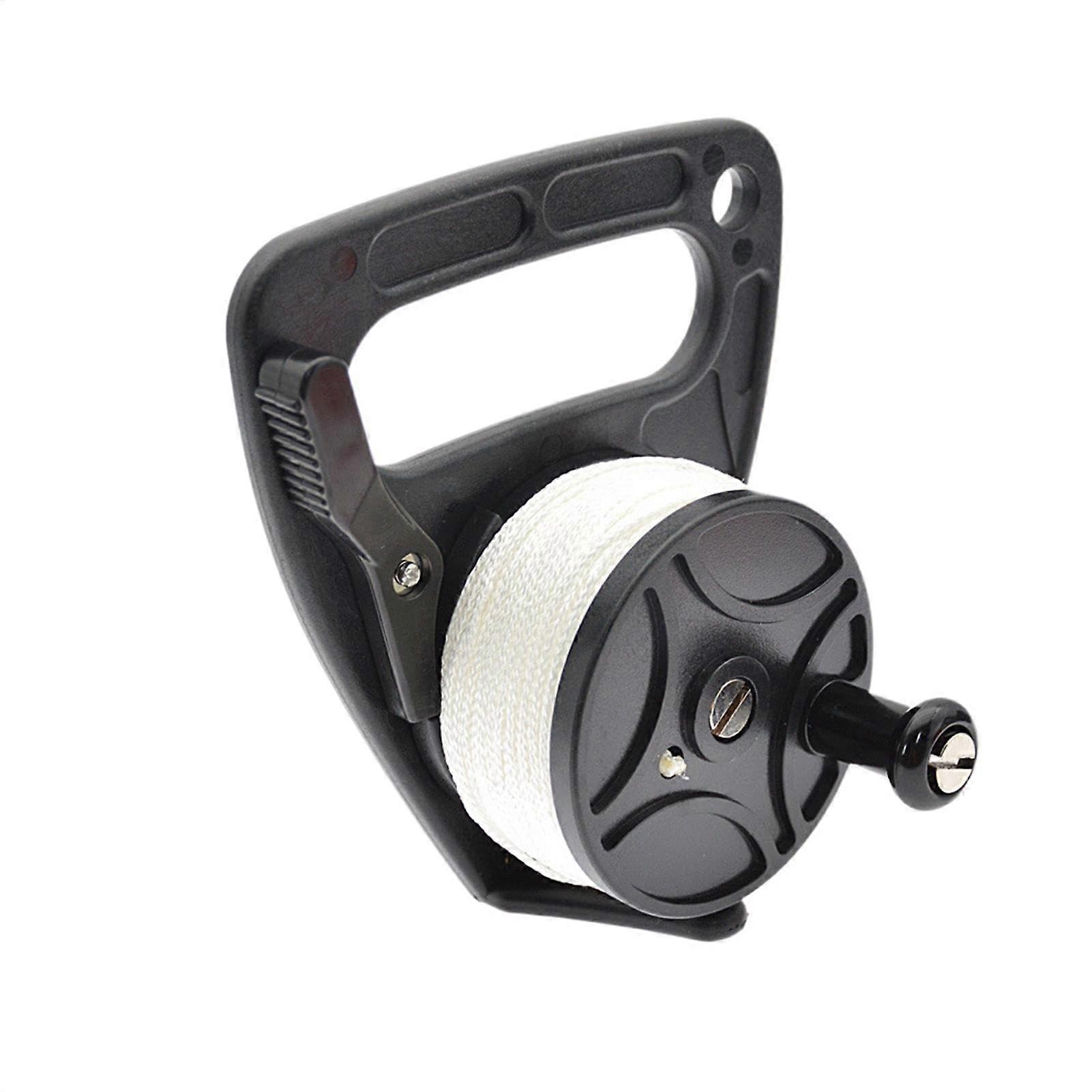Scuba Dive Reel, Compact Visibility Retractable Cord 150ft for Diving, Snorkeling, Kayaking Black