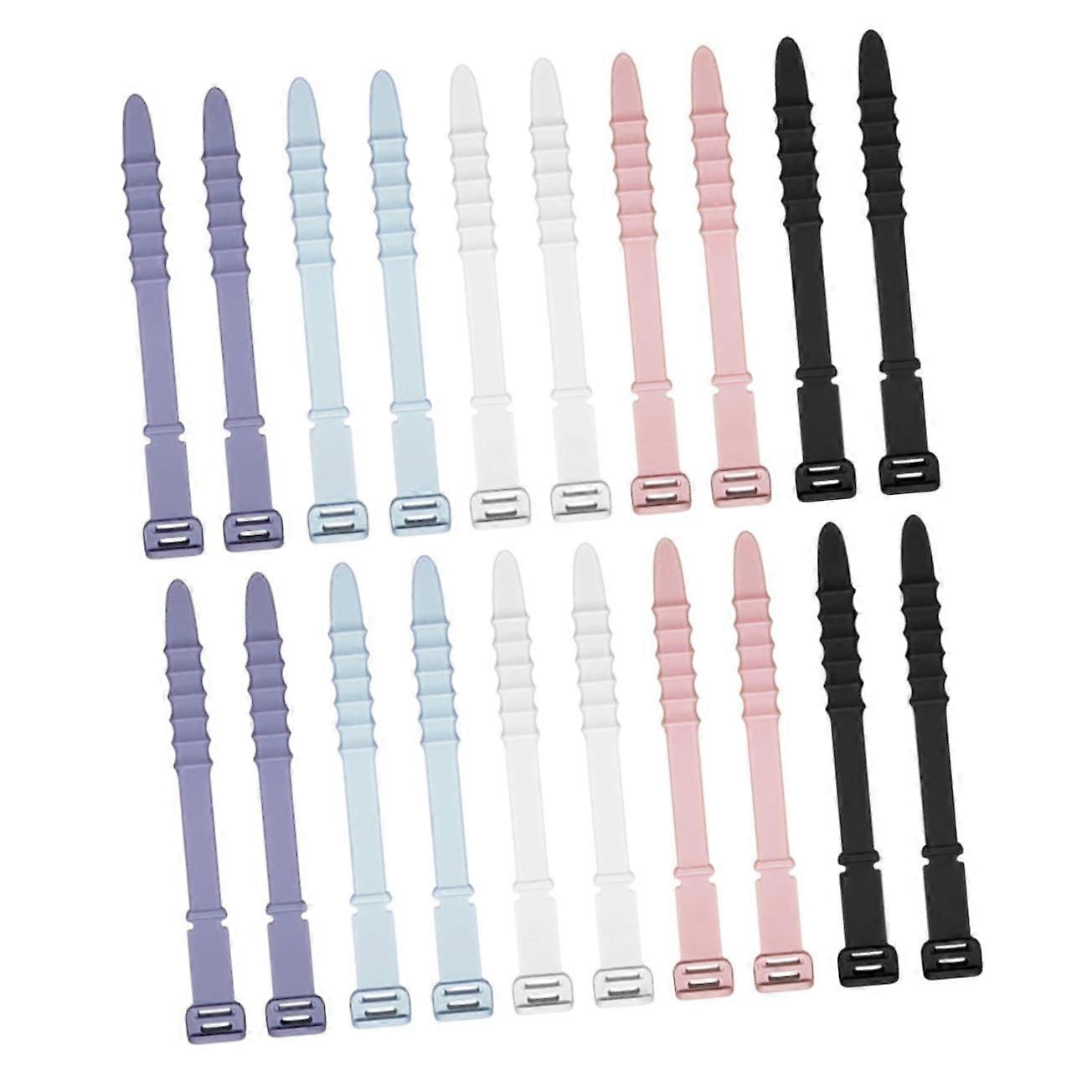 Cable Organizers - 20 Silicone Wire Management Clips for Headset and Data Cables, Assorted Colors, Easy Installation