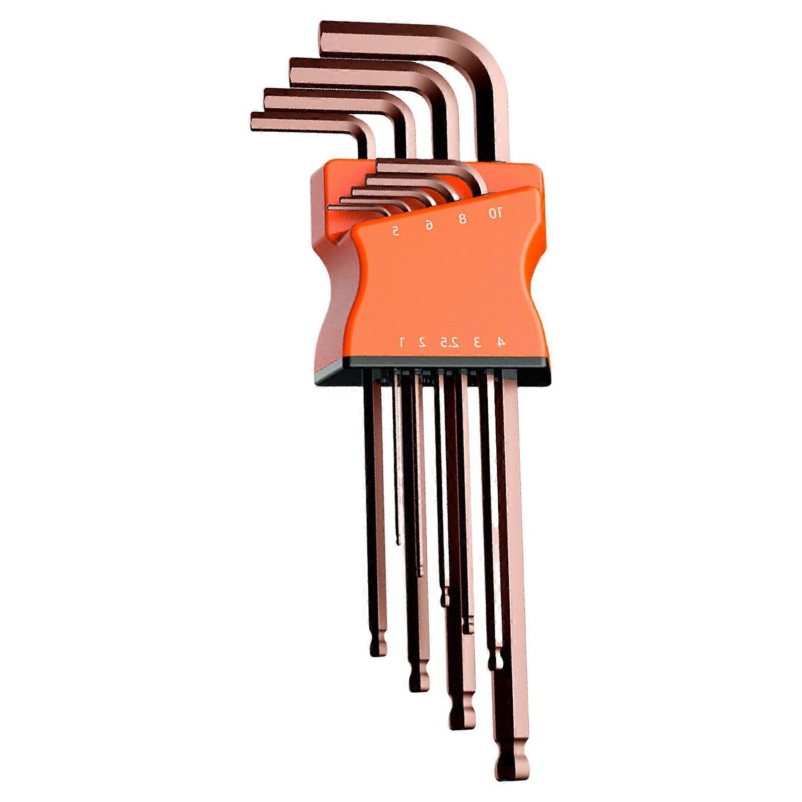 Hex Key Wrench Set Alloy Steel Rust Resistant for Multiple Screw Sizes Assembly Maintenance